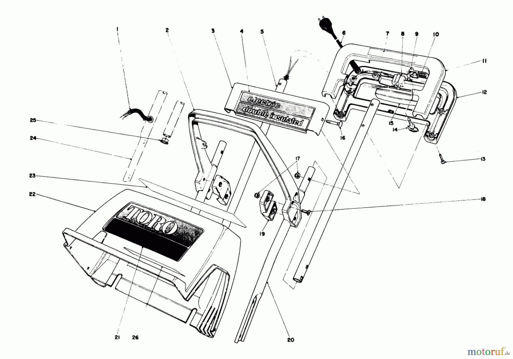 Toro Neu Snow Blowers/Snow Throwers Seite 1 38000 (S-120) - Toro S-120 Snowthrower, 1991 (1000001-1999999) HANDLE ASSEMBLY
