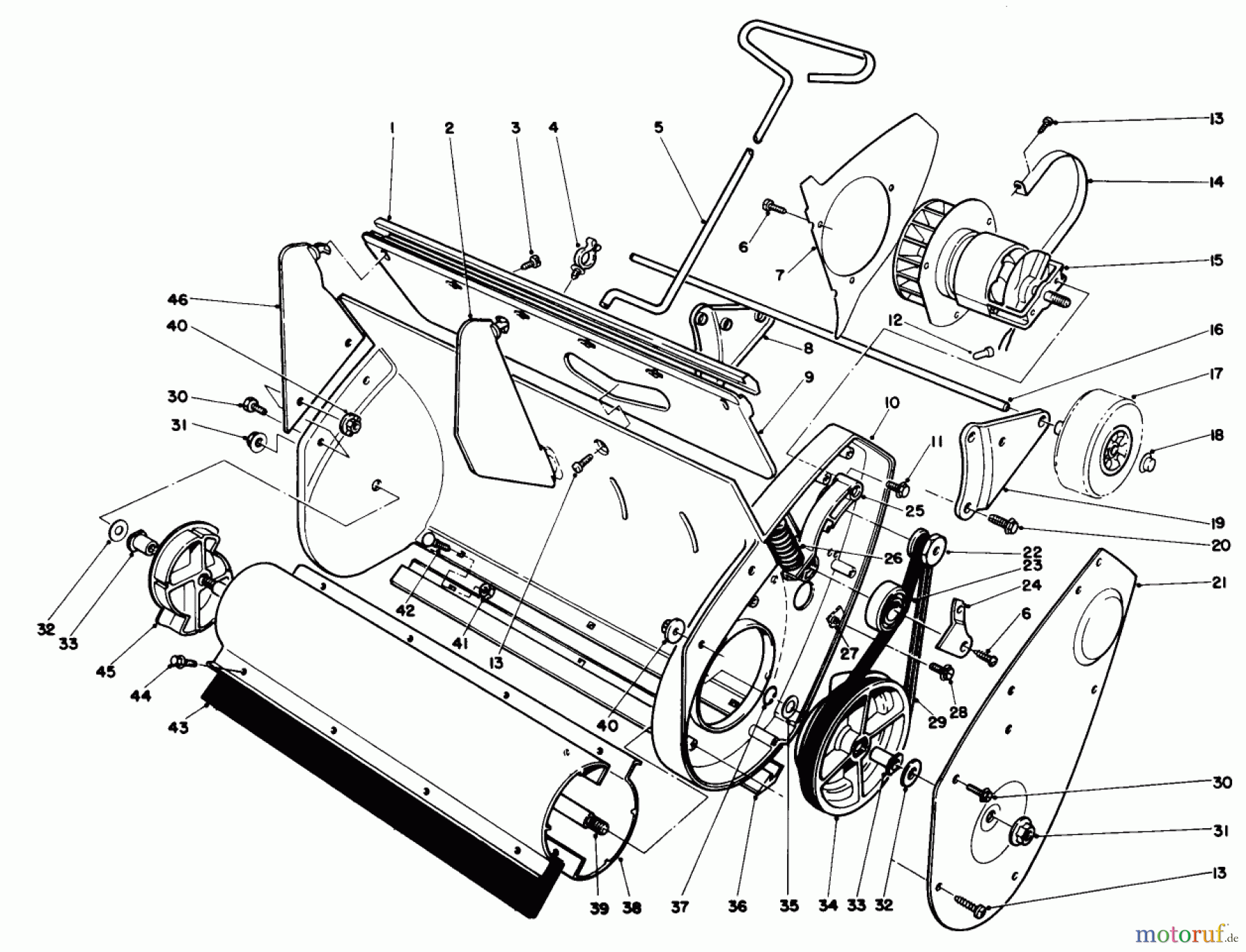 Toro Neu Snow Blowers/Snow Throwers Seite 1 38000 (S-120) - Toro S-120 Snowthrower, 1991 (1000001-1999999) LOWER MAIN FRAME ASSEMBLY