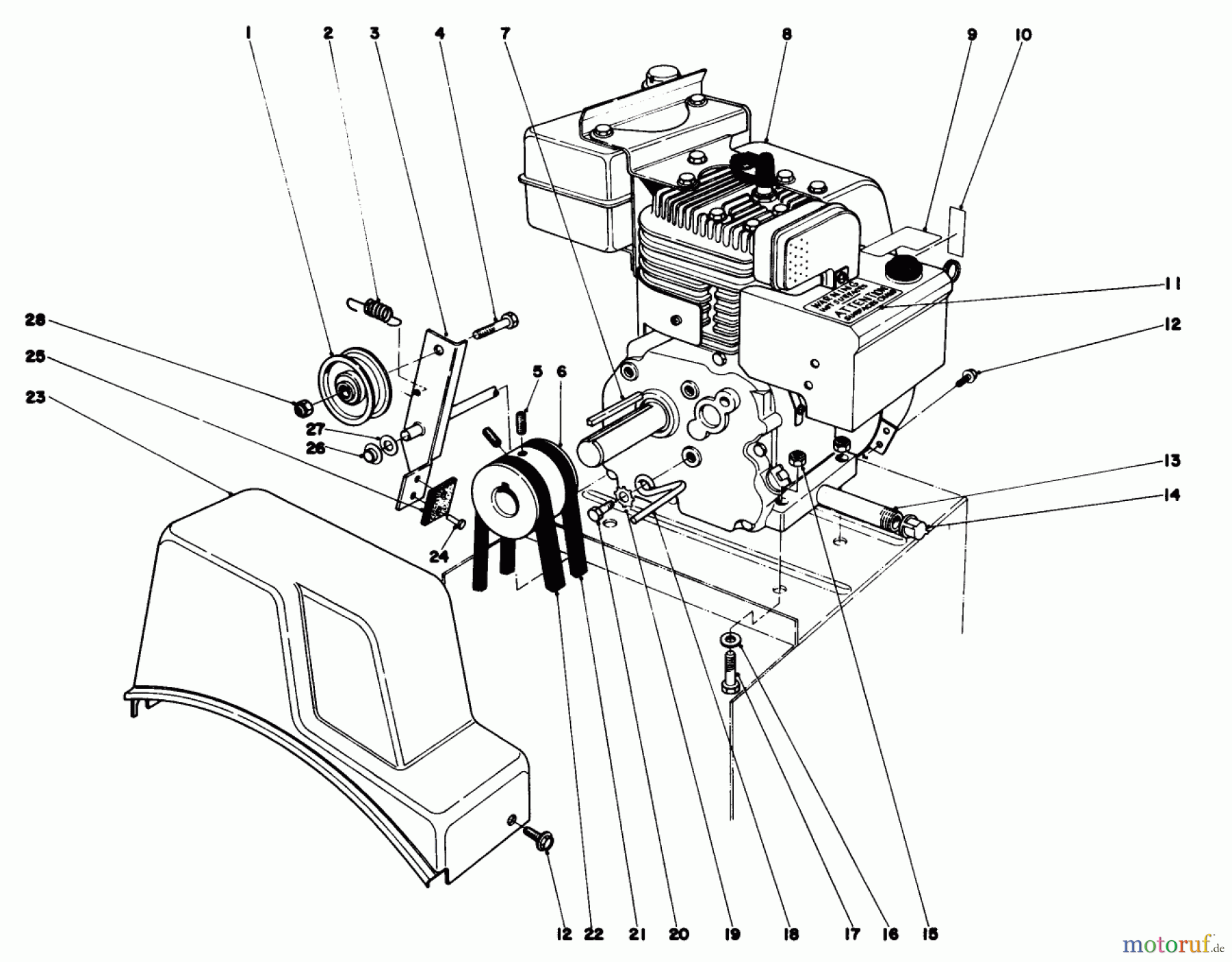 Toro Neu Snow Blowers/Snow Throwers Seite 1 38010 (421) - Toro 421 Snowthrower, 1979 (9000001-9999999) ENGINE ASSEMBLY