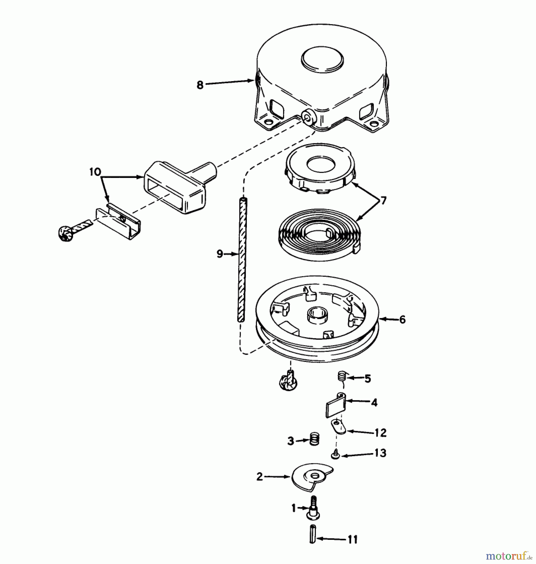 Toro Neu Snow Blowers/Snow Throwers Seite 1 38010 (421) - Toro 421 Snowthrower, 1980 (0000001-0999999) REWIND STARTER NO. 590473