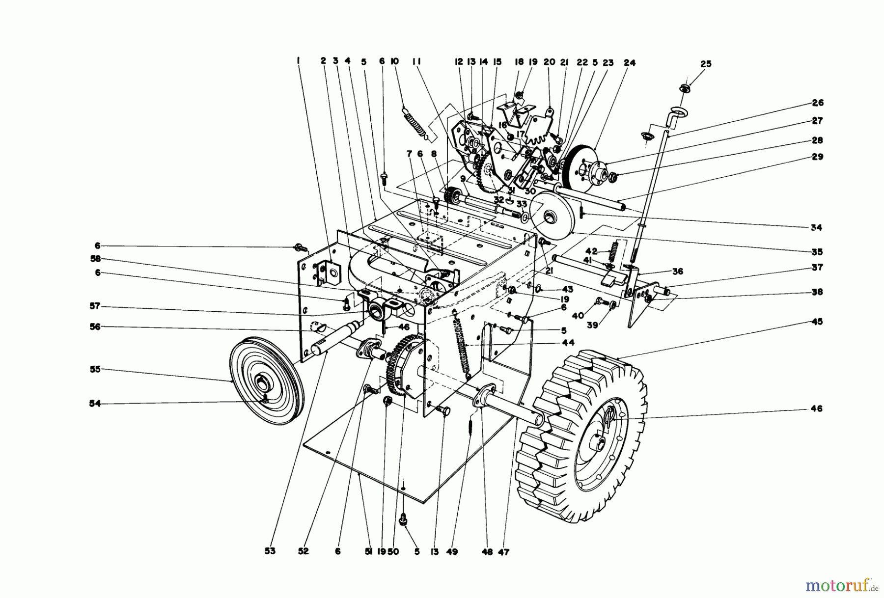 Toro Neu Snow Blowers/Snow Throwers Seite 1 38010 (421) - Toro 421 Snowthrower, 1980 (0000001-0999999) TRACTION ASSEMBLY
