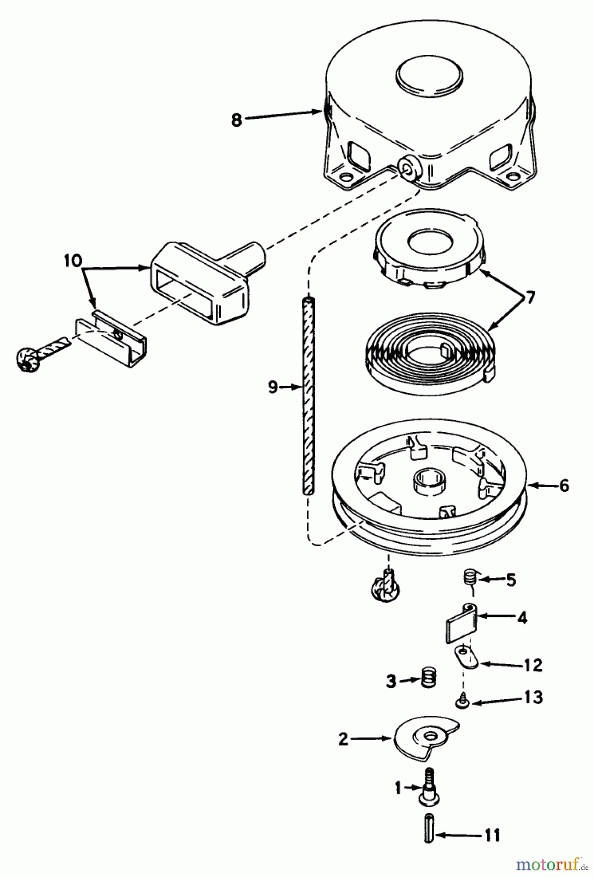 Toro Neu Snow Blowers/Snow Throwers Seite 1 38010 (421) - Toro 421 Snowthrower, 1981 (1000001-1999999) REWIND STARTER NO. 590473