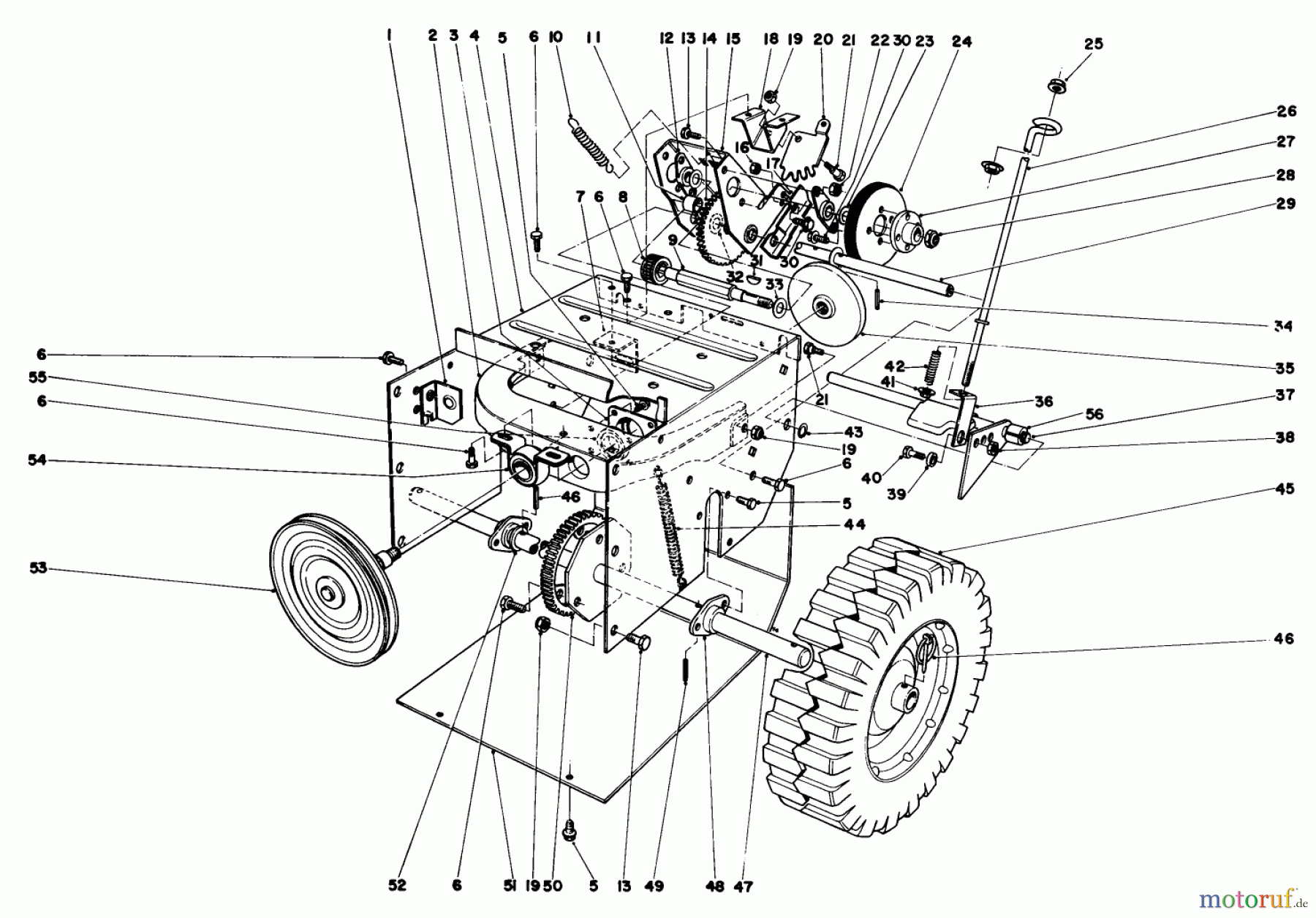 Toro Neu Snow Blowers/Snow Throwers Seite 1 38010 (421) - Toro 421 Snowthrower, 1981 (1000001-1999999) TRACTION ASSEMBLY