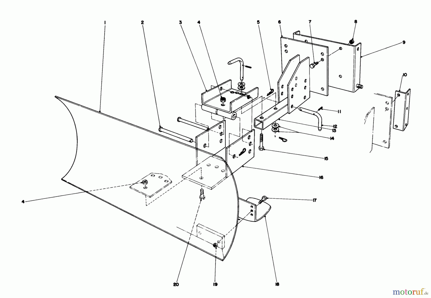 Toro Neu Snow Blowers/Snow Throwers Seite 1 38015 (421) - Toro 421 Snowthrower, 1980 (0000001-0999999) GRADER BLADE ASSEMBLY MODEL 59099