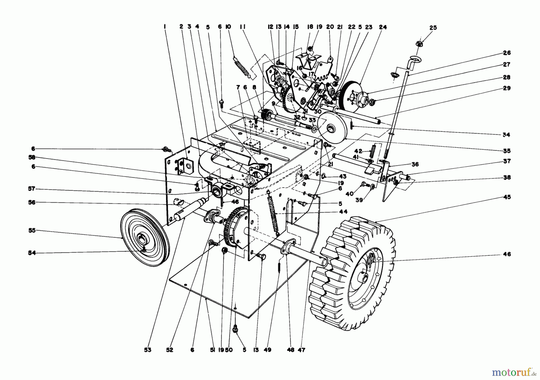 Toro Neu Snow Blowers/Snow Throwers Seite 1 38015 (421) - Toro 421 Snowthrower, 1980 (0000001-0999999) TRACTION ASSEMBLY