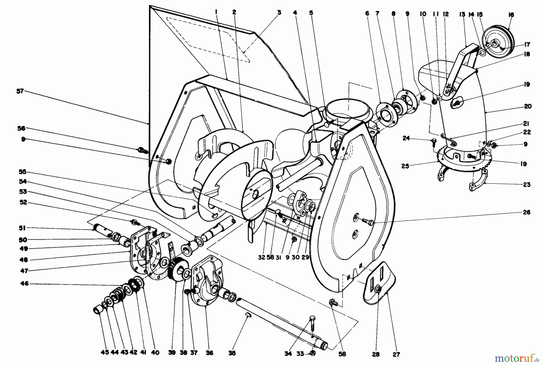 Toro Neu Snow Blowers/Snow Throwers Seite 1 38015 (421) - Toro 421 Snowthrower, 1983 (3000001-3999999) AUGER ASSEMBLY