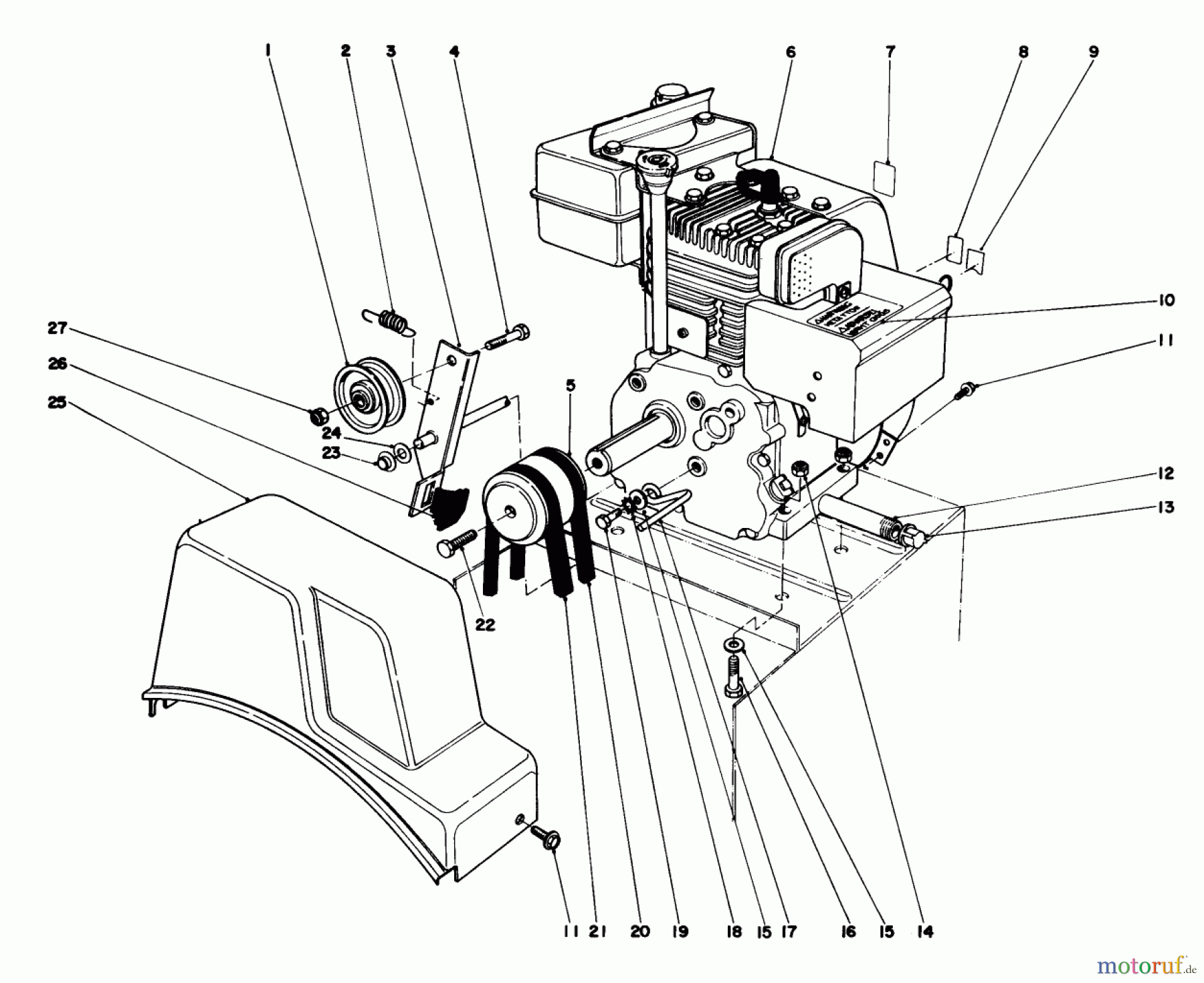 Toro Neu Snow Blowers/Snow Throwers Seite 1 38015 (421) - Toro 421 Snowthrower, 1983 (3000001-3999999) ENGINE ASSEMBLY
