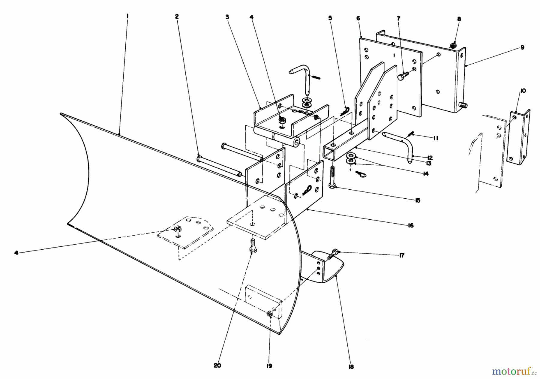 Toro Neu Snow Blowers/Snow Throwers Seite 1 38015 (421) - Toro 421 Snowthrower, 1981 (1000001-1999999) GRADER BLADE ASSEMBLY MODEL 59099