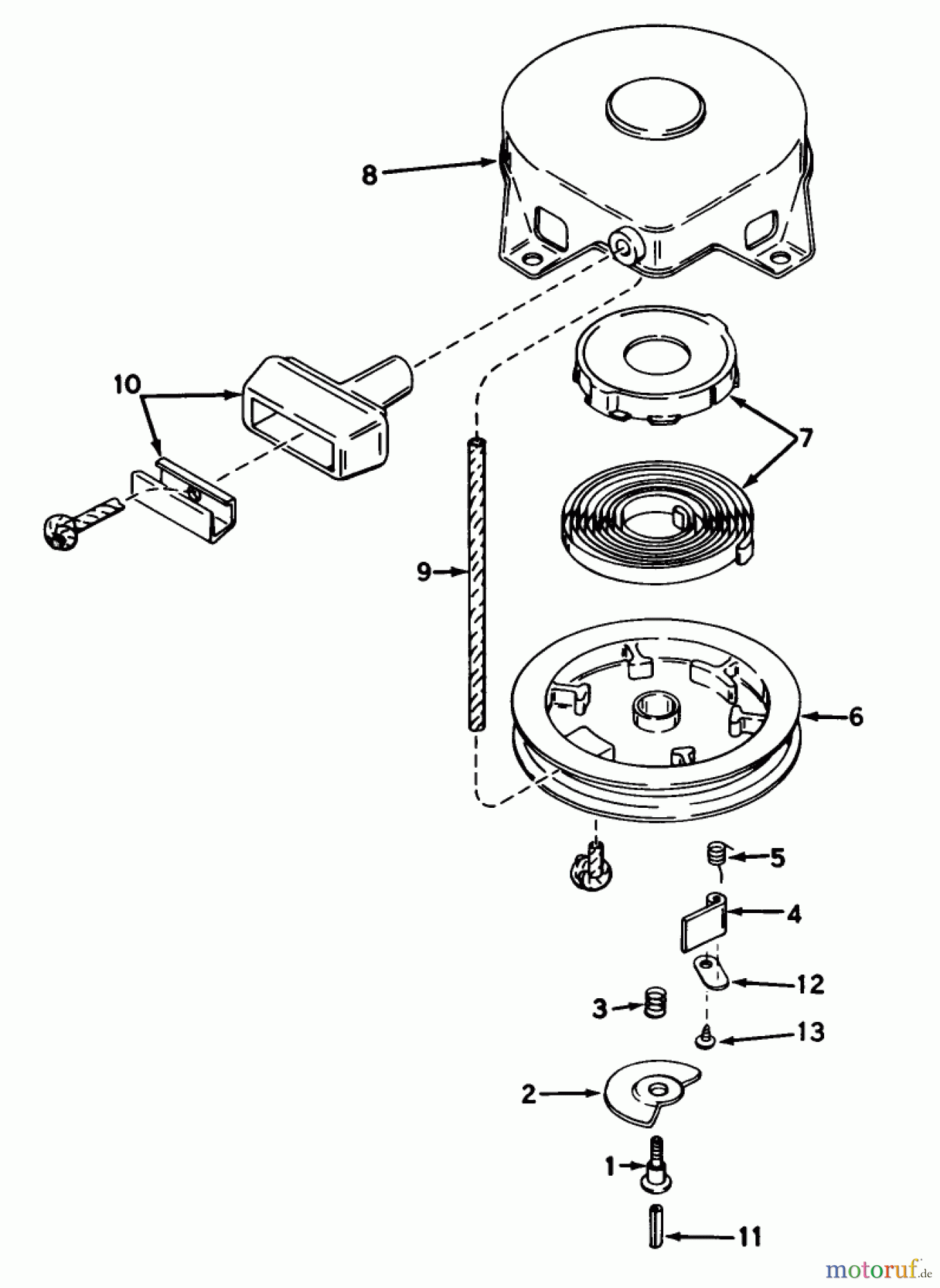 Toro Neu Snow Blowers/Snow Throwers Seite 1 38015 (421) - Toro 421 Snowthrower, 1981 (1000001-1999999) REWIND STARTER NO. 590473