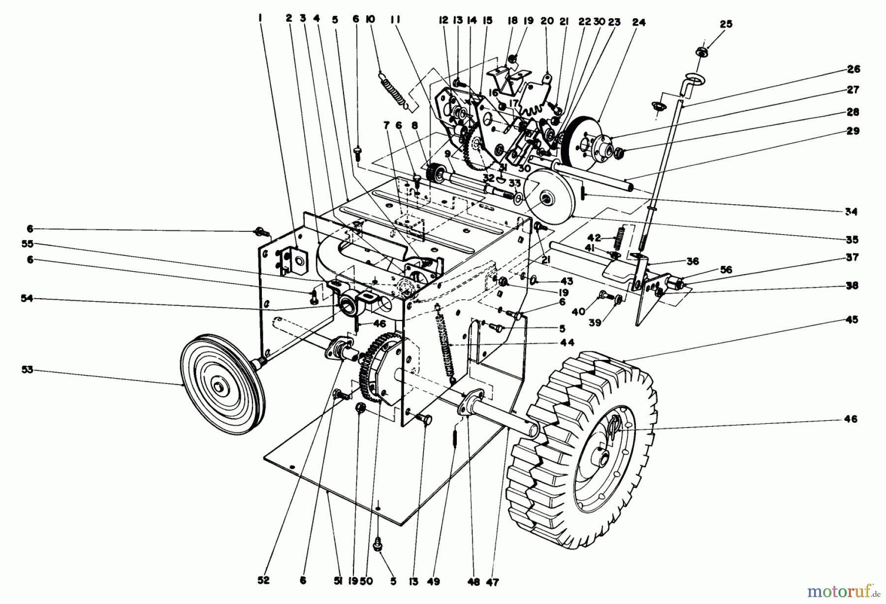 Toro Neu Snow Blowers/Snow Throwers Seite 1 38015 (421) - Toro 421 Snowthrower, 1981 (1000001-1999999) TRACTION ASSEMBLY