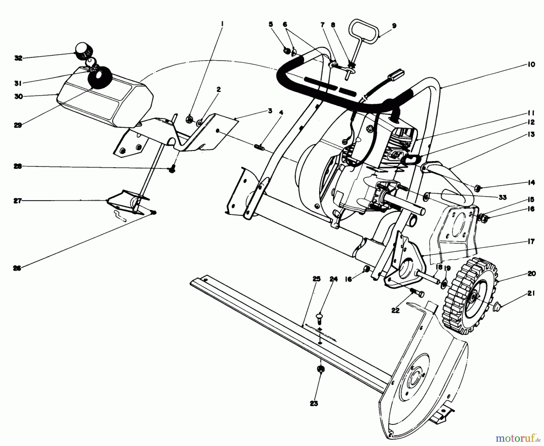 Toro Neu Snow Blowers/Snow Throwers Seite 1 38020 - Toro Snow Master 20, 1978 (8000001-8999999) ENGINE ASSEMBLY (MODEL 38020)
