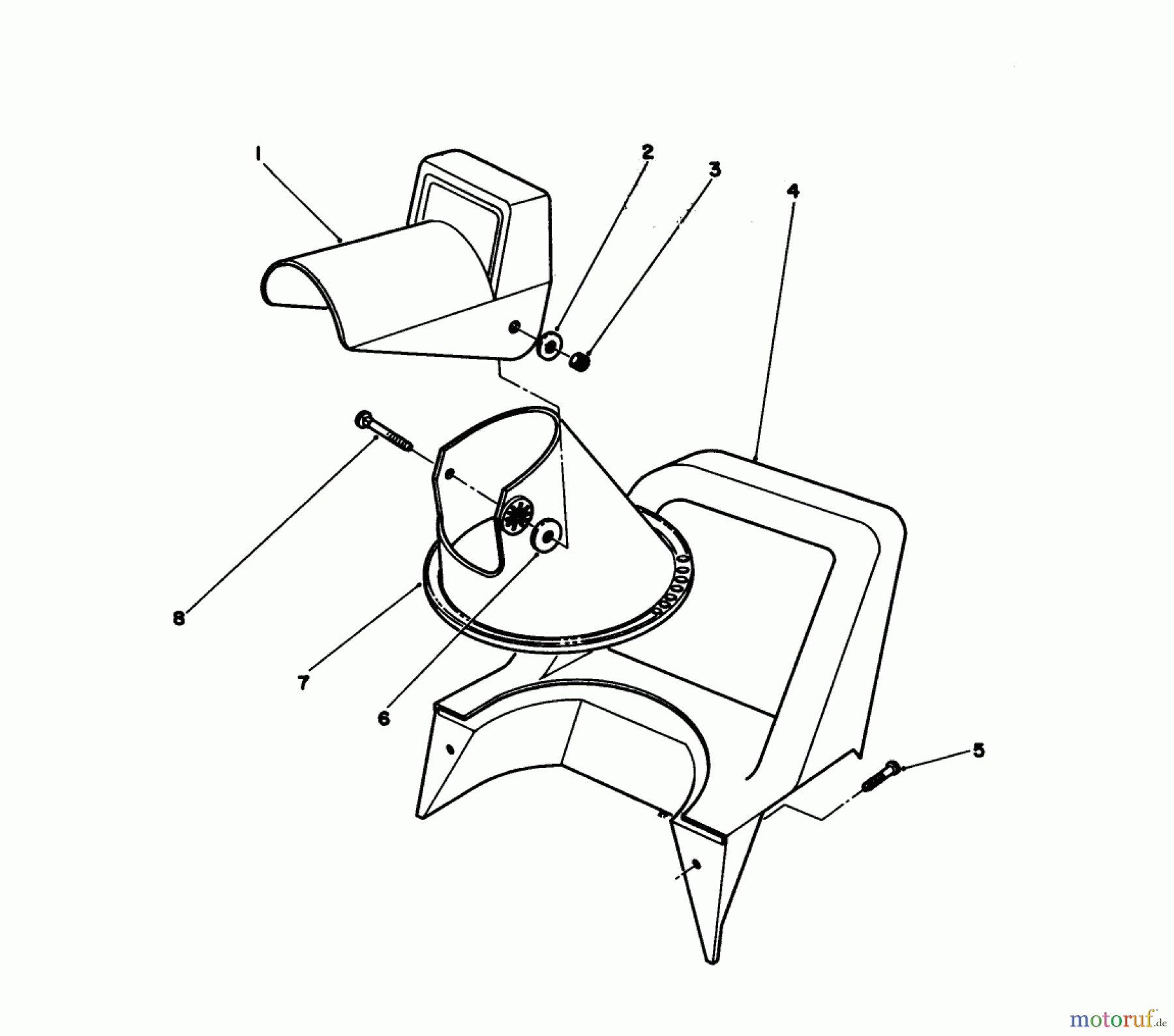 Toro Neu Snow Blowers/Snow Throwers Seite 1 38025 (1800) - Toro 1800 Power Curve Snowthrower, 1992 (2000001-2999999) CHUTE ASSEMBLY