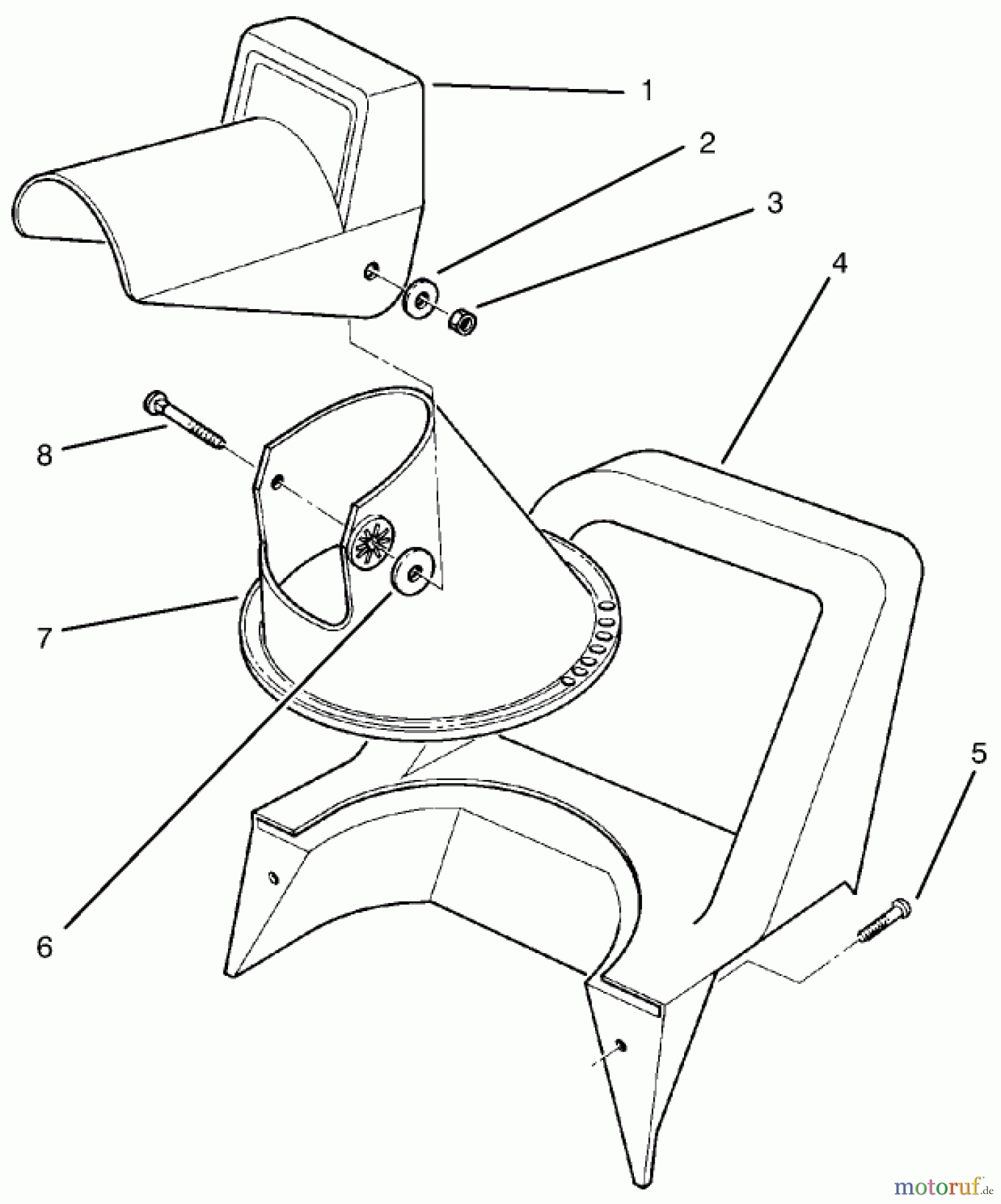 Toro Neu Snow Blowers/Snow Throwers Seite 1 38025 (1800) - Toro 1800 Power Curve Snowthrower, 2001 (210000001-210999999) CHUTE ASSEMBLY