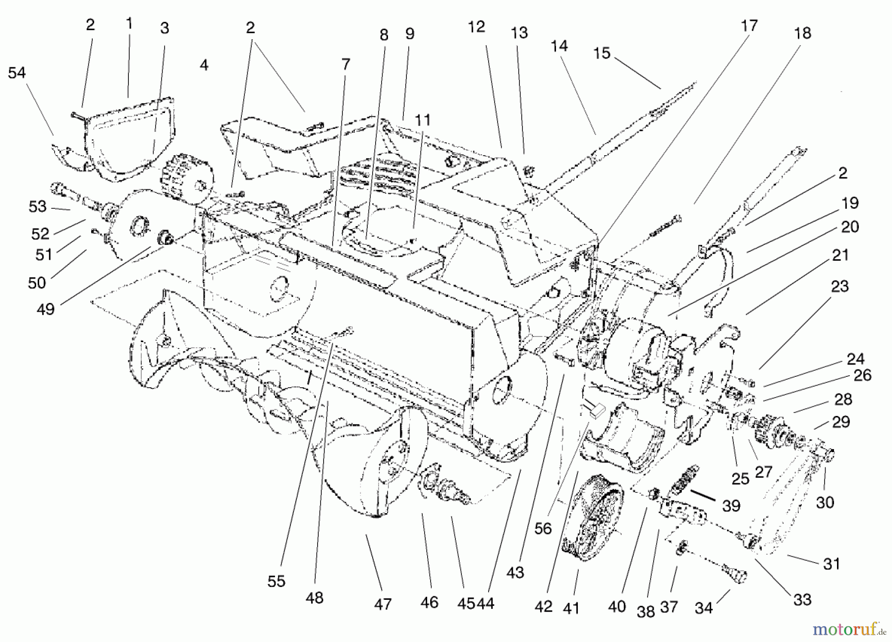 Toro Neu Snow Blowers/Snow Throwers Seite 1 38026 (1800) - Toro 1800 Power Curve Snowthrower, 2009 (290000001-290001000) HOUSING AND ROTOR ASSEMBLY