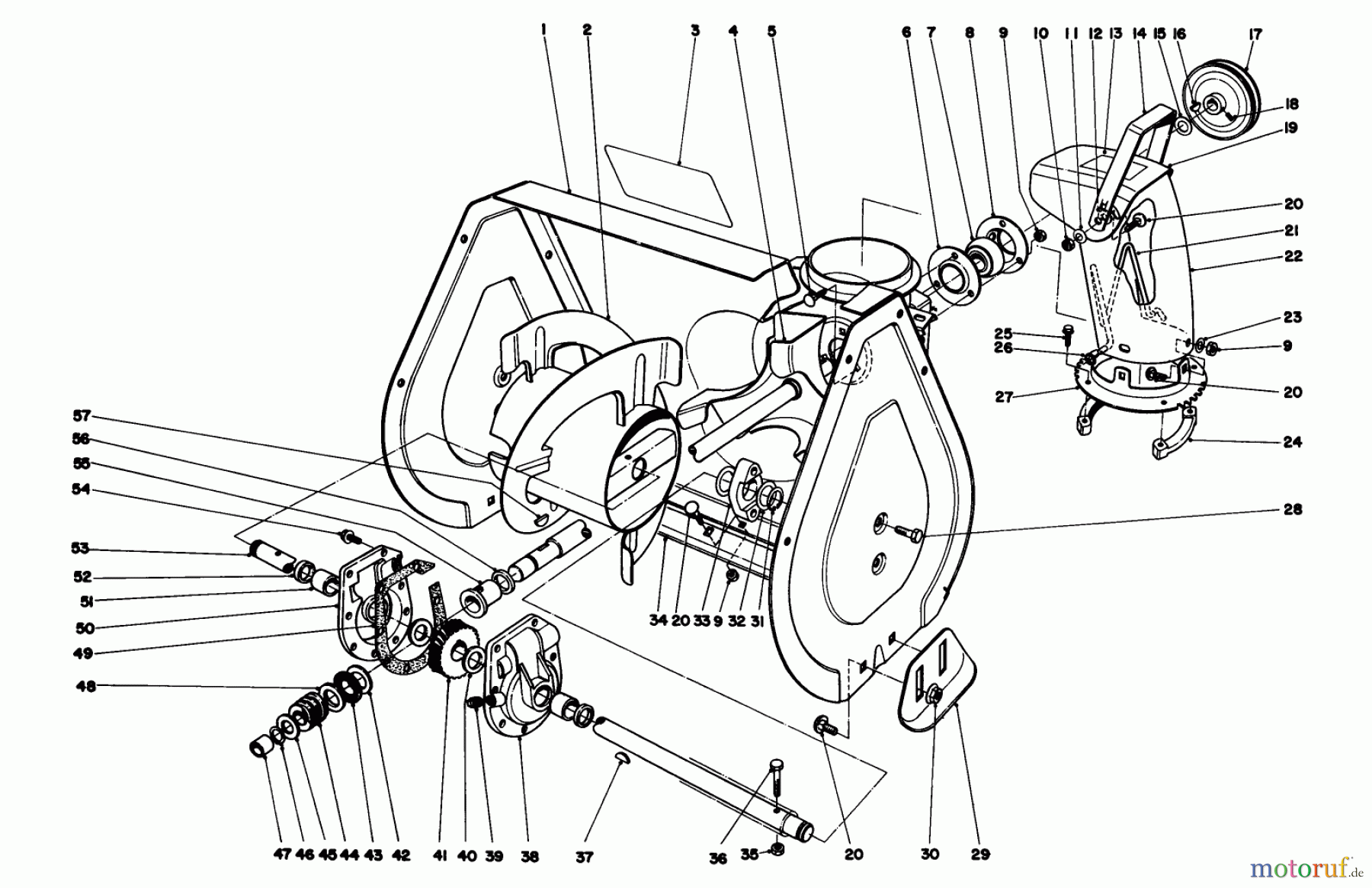 Toro Neu Snow Blowers/Snow Throwers Seite 1 38035 (3521) - Toro 3521 Snowthrower, 1985 (5000001-5999999) AUGER ASSEMBLY