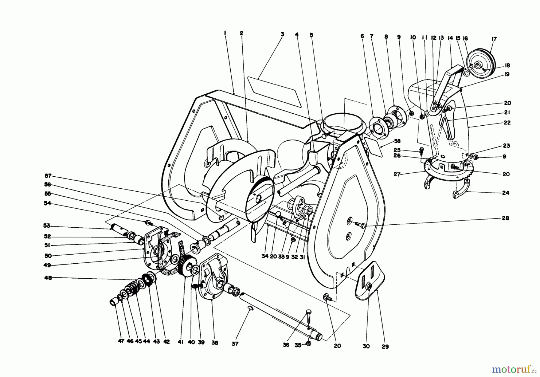 Toro Neu Snow Blowers/Snow Throwers Seite 1 38035 (3521) - Toro 3521 Snowthrower, 1987 (7000001-7999999) AUGER ASSEMBLY