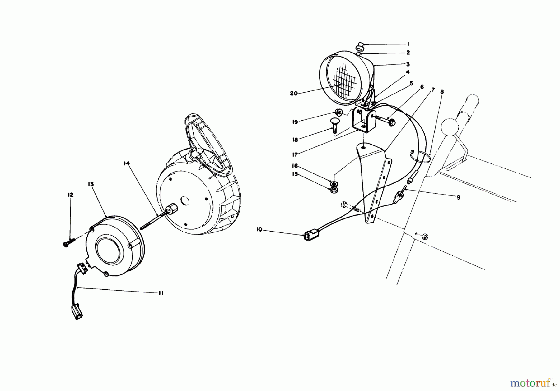 Toro Neu Snow Blowers/Snow Throwers Seite 1 38035 (3521) - Toro 3521 Snowthrower, 1987 (7000001-7999999) LIGHT KIT NO. 54-9821 (OPTIONAL)