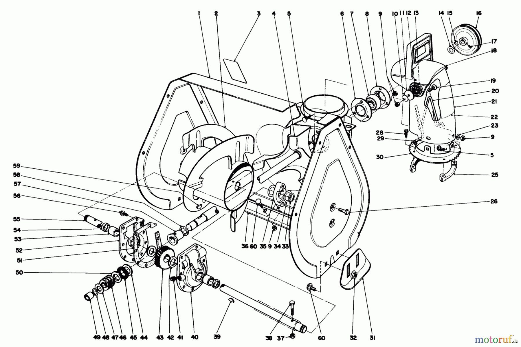 Toro Neu Snow Blowers/Snow Throwers Seite 1 38035 (3521) - Toro 3521 Snowthrower, 1988 (8000001-8999999) AUGER ASSEMBLY