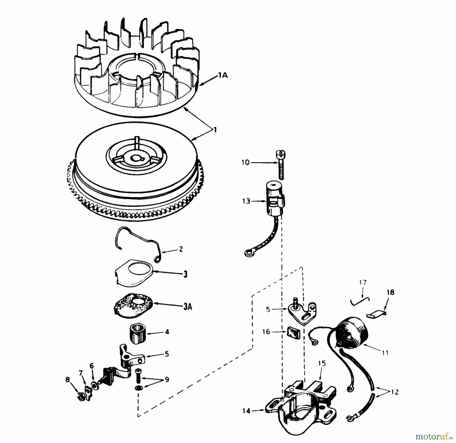 Toro Neu Snow Blowers/Snow Throwers Seite 1 38040 (524) - Toro 524 Snowthrower, 1978 (8000001-8999999) MAGNETO NO. 610944A (5 H.P. SNOWTHROWER MODEL NO. 38040)