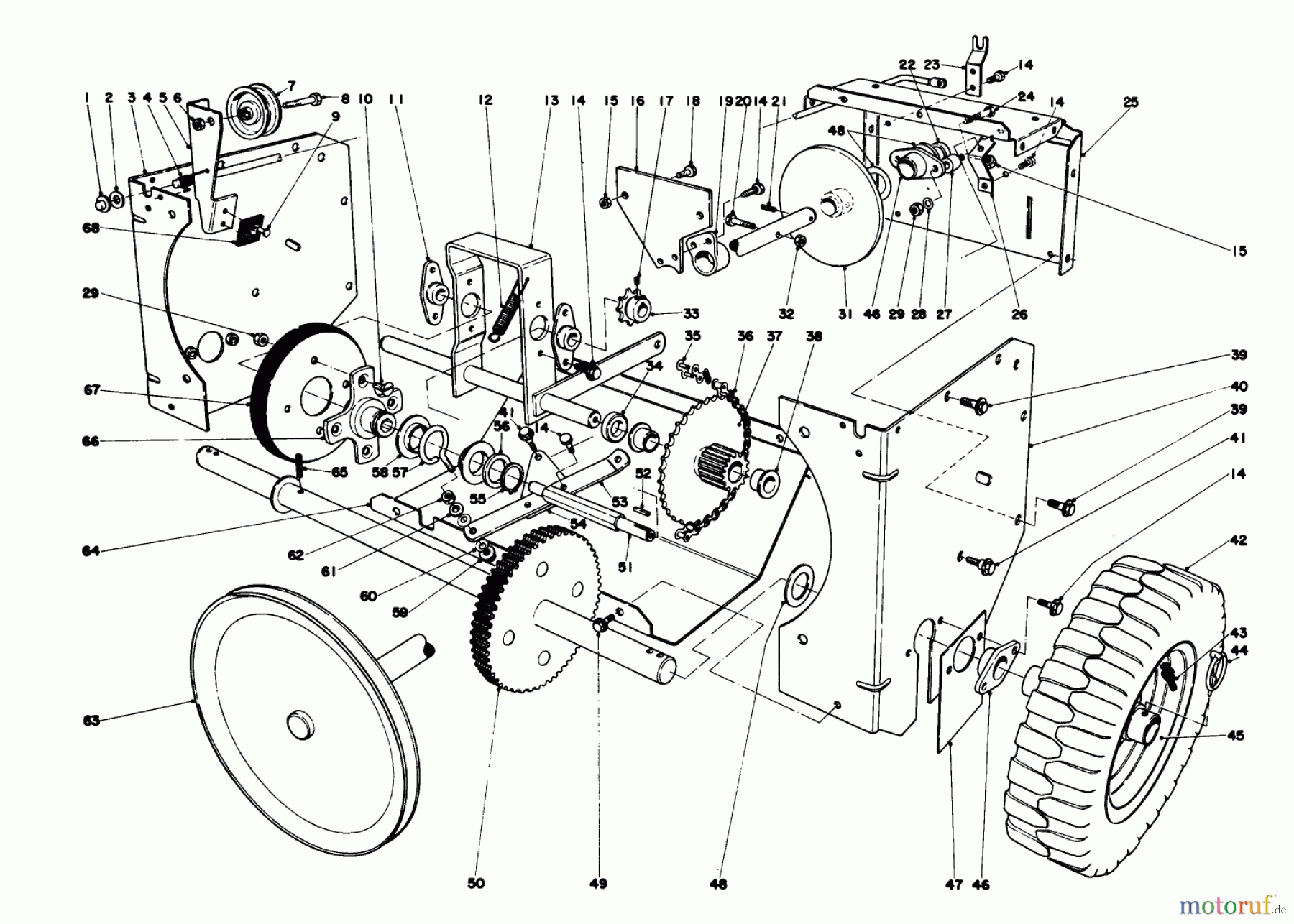  Toro Neu Snow Blowers/Snow Throwers Seite 1 38040 (524) - Toro 524 Snowthrower, 1978 (8000001-8999999) TRACTION ASSEMBLY