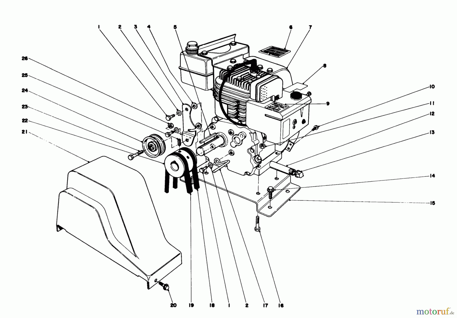 Toro Neu Snow Blowers/Snow Throwers Seite 1 38050 (724) - Toro 724 Snowthrower, 1979 (9000001-9999999) ENGINE ASSEMBLY (MODEL NO. 38040)