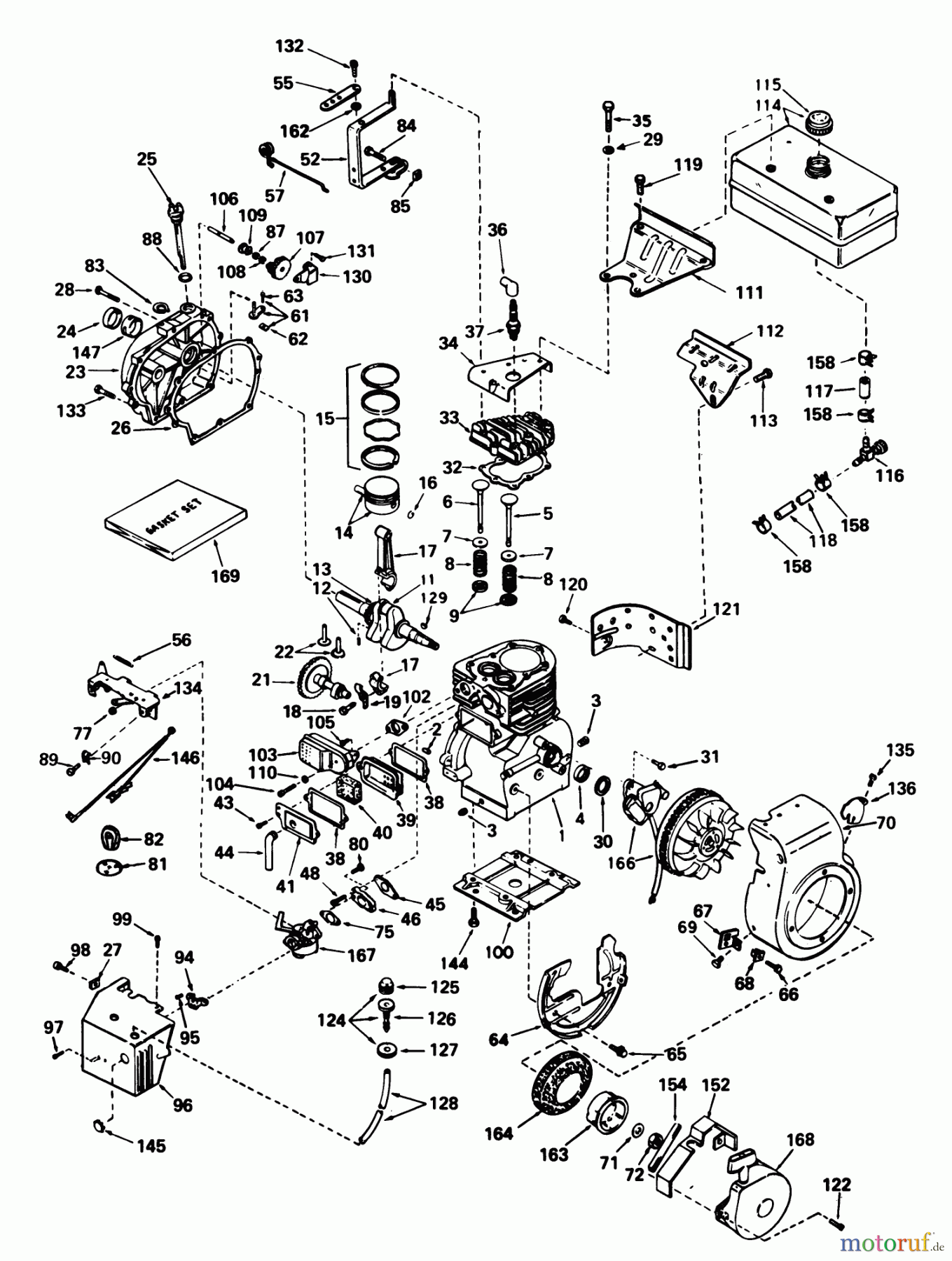 Toro Neu Snow Blowers/Snow Throwers Seite 1 38040 (524) - Toro 524 Snowthrower, 1979 (9000001-9999999) ENGINE, TECUMSEH MODEL NO. H70-130176D (7 H.P. SNOWTHROWER NO. 38050)