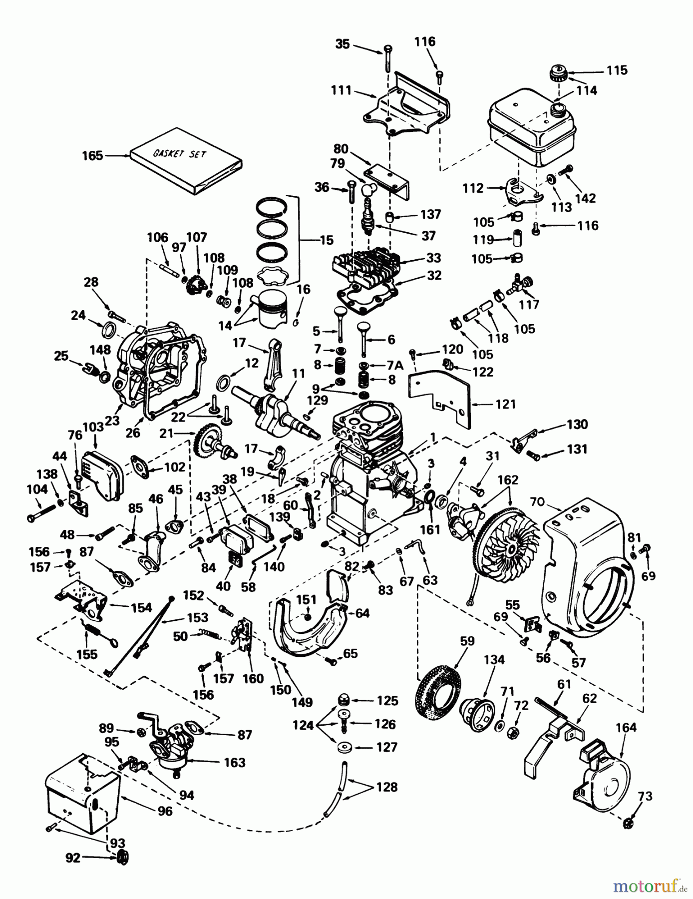 Toro Neu Snow Blowers/Snow Throwers Seite 1 38040 (524) - Toro 524 Snowthrower, 1979 (9000001-9999999) ENGINE, TECUMSEH MODEL NO. HS50-67074B (5 H.P. SNOWTHROWER MODEL NO. 38040)