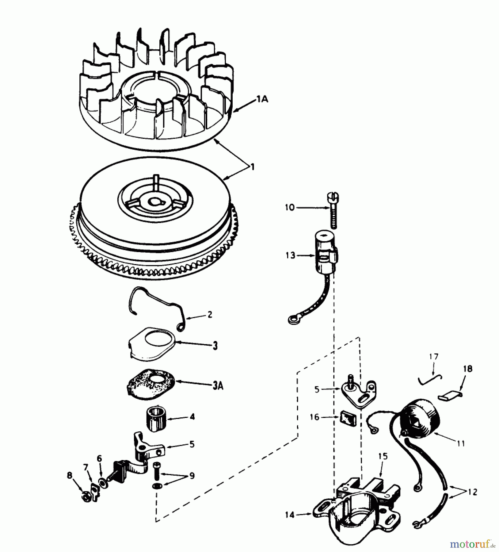 Toro Neu Snow Blowers/Snow Throwers Seite 1 38040 (524) - Toro 524 Snowthrower, 1979 (9000001-9999999) MAGNETO NO. 610944A (5 H.P. SNOWTHROWER MODEL NO. 38040)