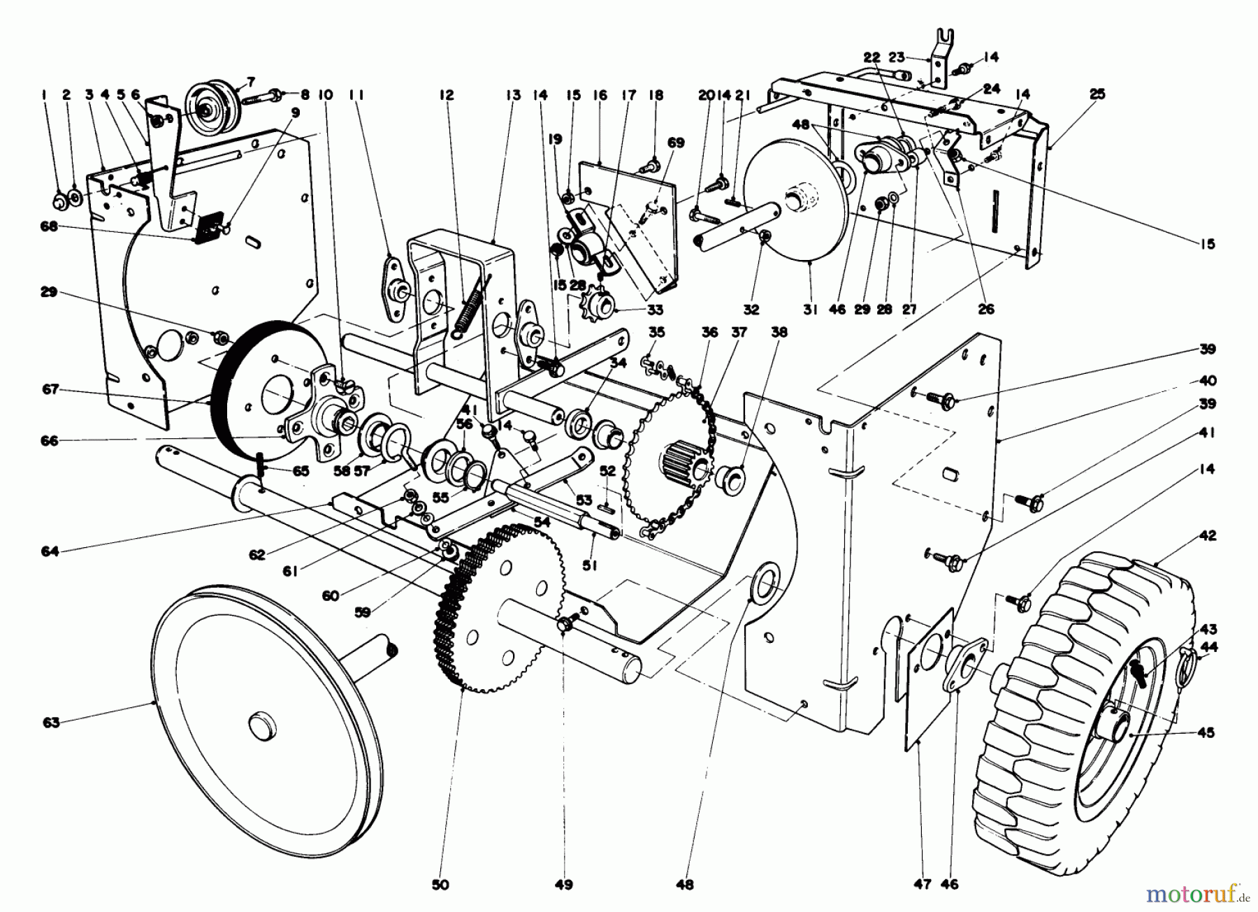 Toro Neu Snow Blowers/Snow Throwers Seite 1 38040 (524) - Toro 524 Snowthrower, 1979 (9000001-9999999) TRACTION ASSEMBLY