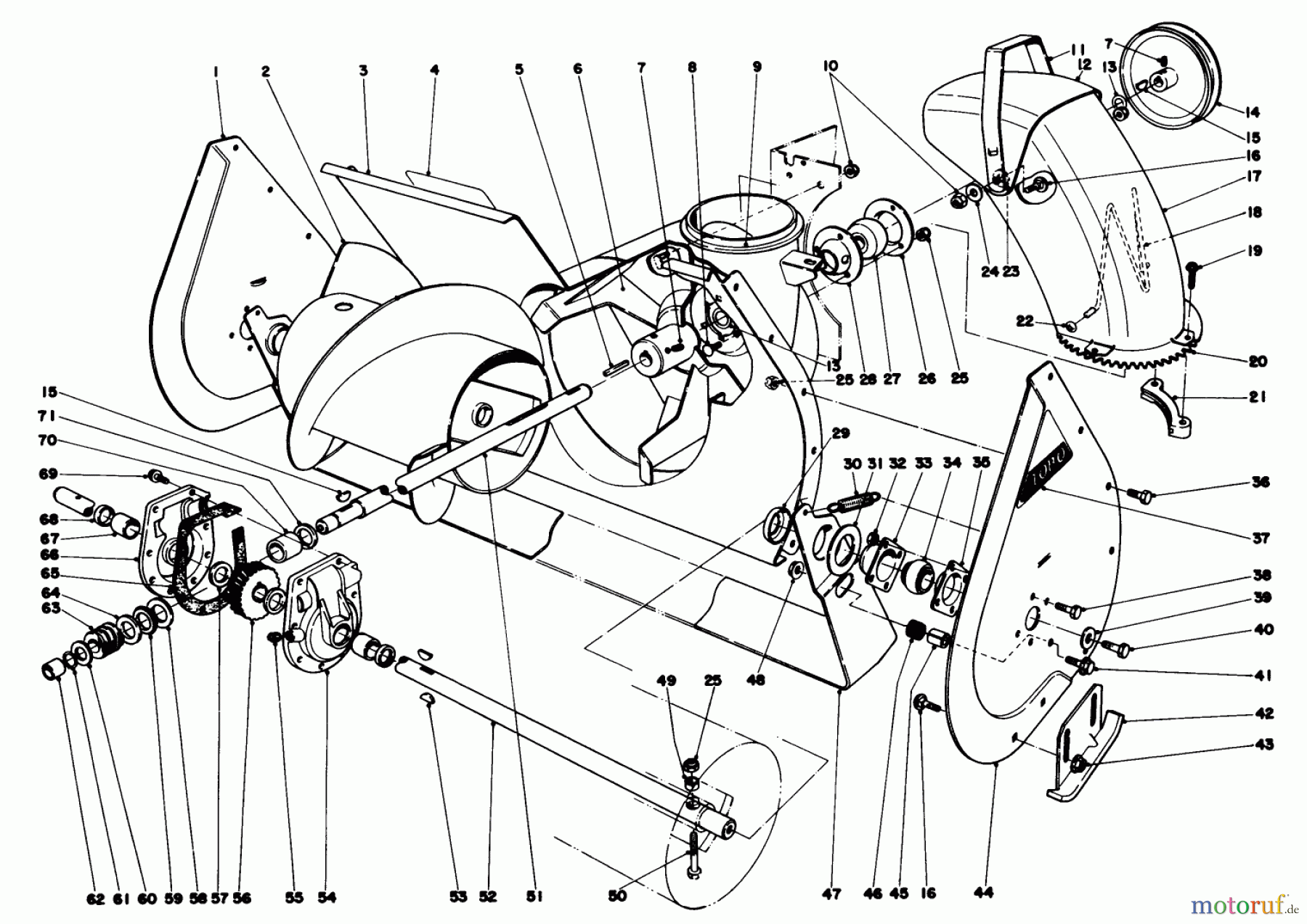 Toro Neu Snow Blowers/Snow Throwers Seite 1 38040 (524) - Toro 524 Snowthrower, 1980 (0000001-0999999) AUGER ASSEMBLY