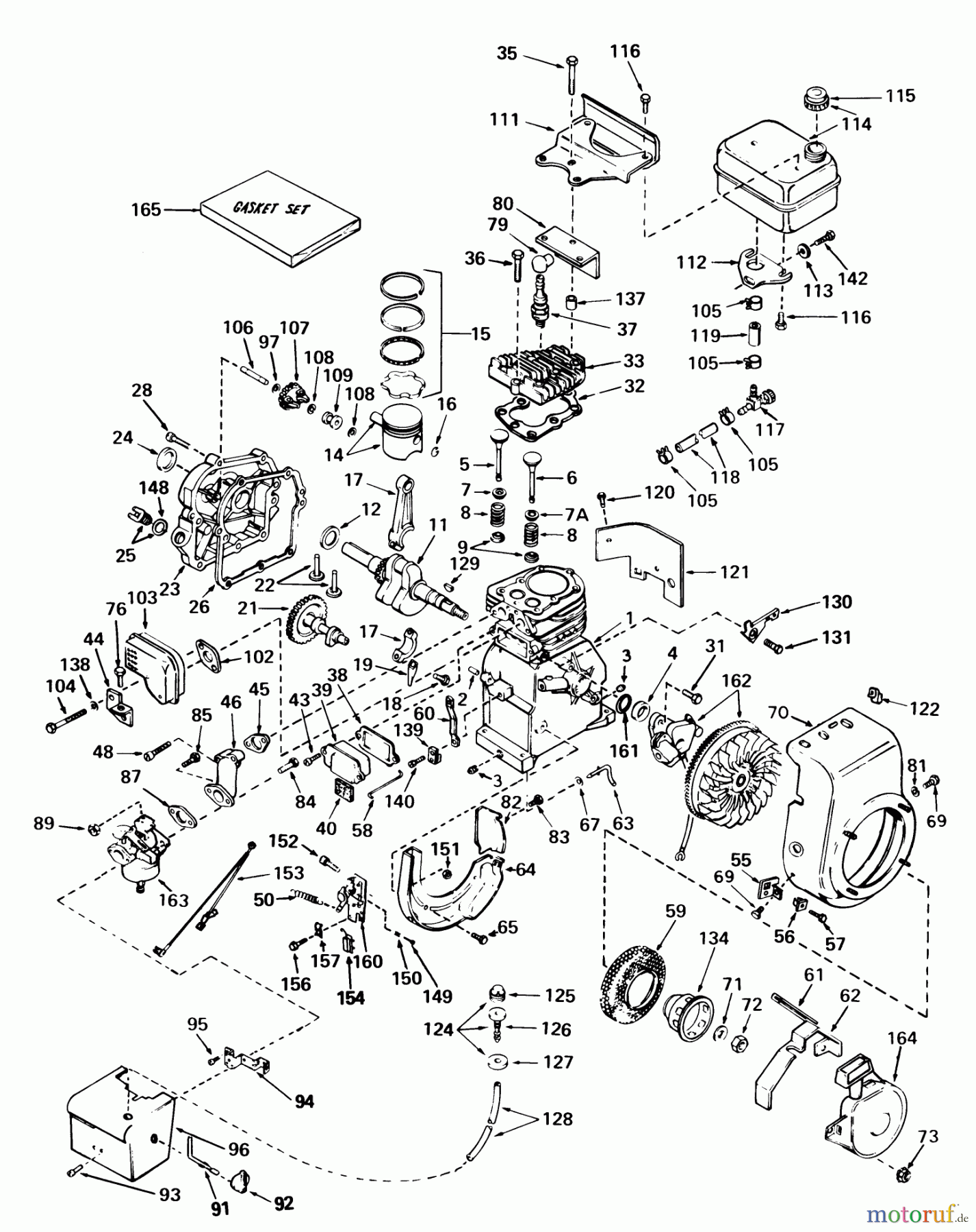  Toro Neu Snow Blowers/Snow Throwers Seite 1 38050 (724) - Toro 724 Snowthrower, 1980 (0000001-0999999) ENGINE, TECUMSEH MODEL NO. HS50-6074C