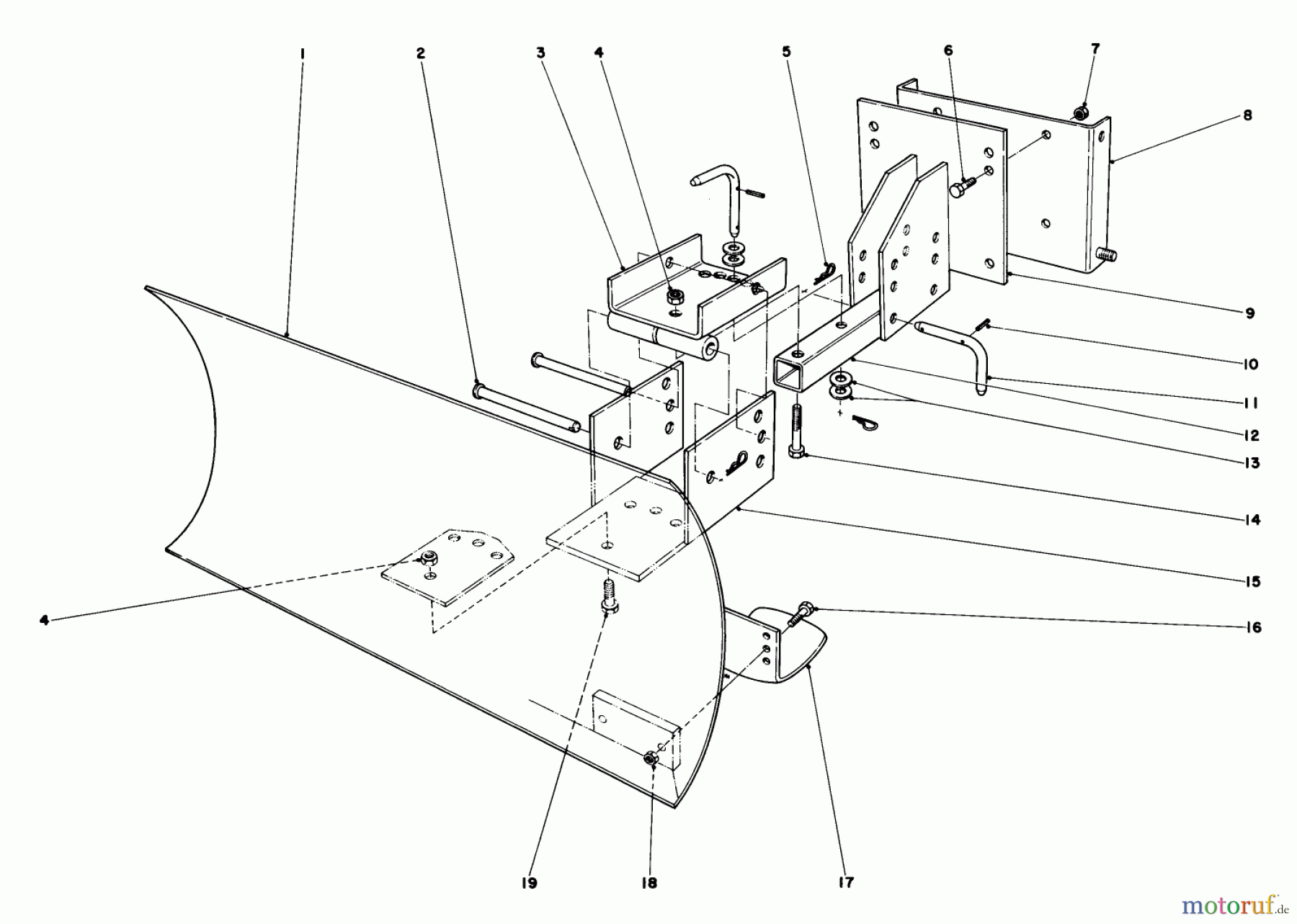  Toro Neu Snow Blowers/Snow Throwers Seite 1 38040 (524) - Toro 524 Snowthrower, 1980 (0000001-0999999) GRADER BLADE ASSEMBLY MODEL 59051