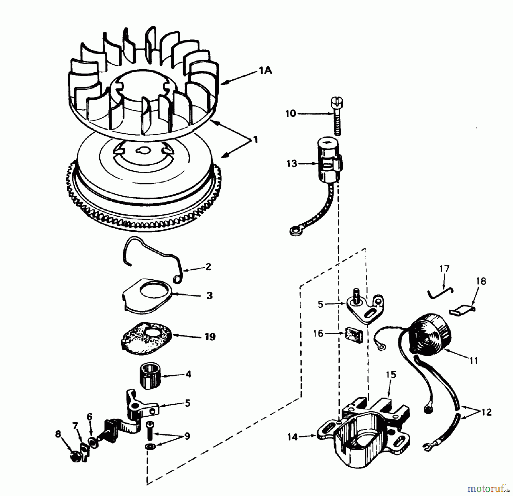 Toro Neu Snow Blowers/Snow Throwers Seite 1 38040 (524) - Toro 524 Snowthrower, 1980 (0000001-0999999) MAGNETO NO. 610694A