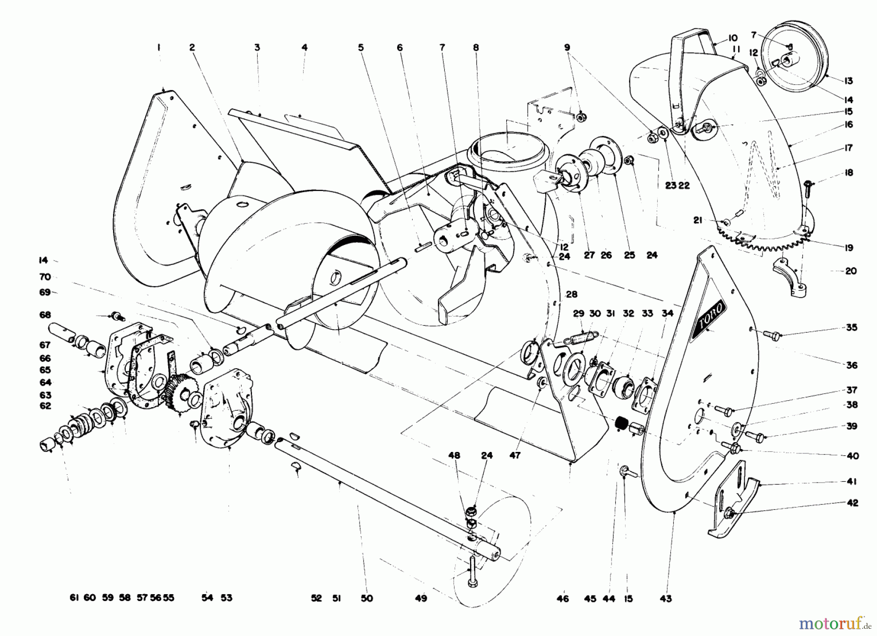  Toro Neu Snow Blowers/Snow Throwers Seite 1 38040 (524) - Toro 524 Snowthrower, 1981 (1000001-1999999) AUGER ASSEMBLY