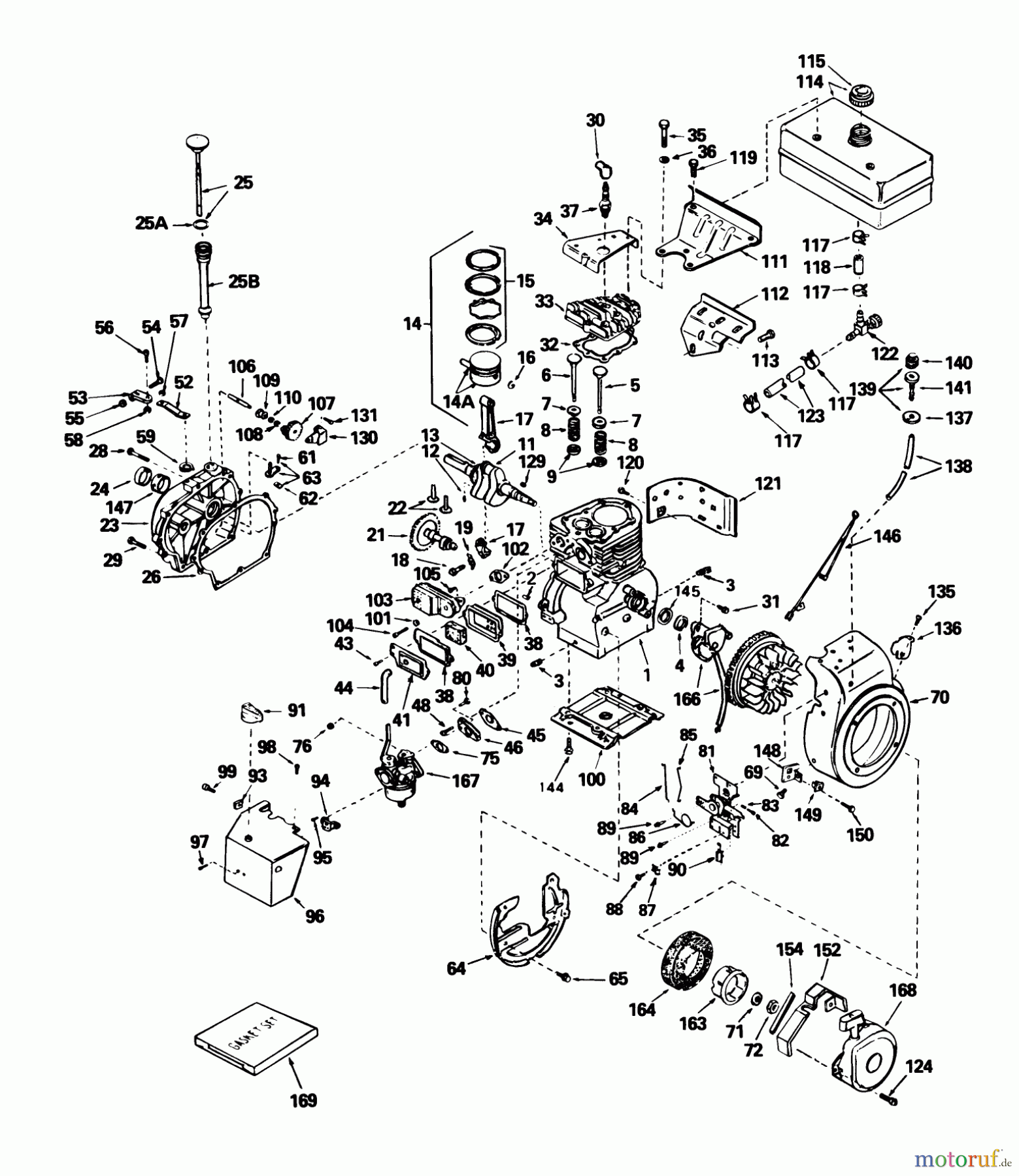 Toro Neu Snow Blowers/Snow Throwers Seite 1 38050 (724) - Toro 724 Snowthrower, 1983 (3000001-3999999) ENGINE, TECUMSEH MODEL NO. H70-130176F (7 H.P. SNOWTHROWER MODEL NO. 38050)