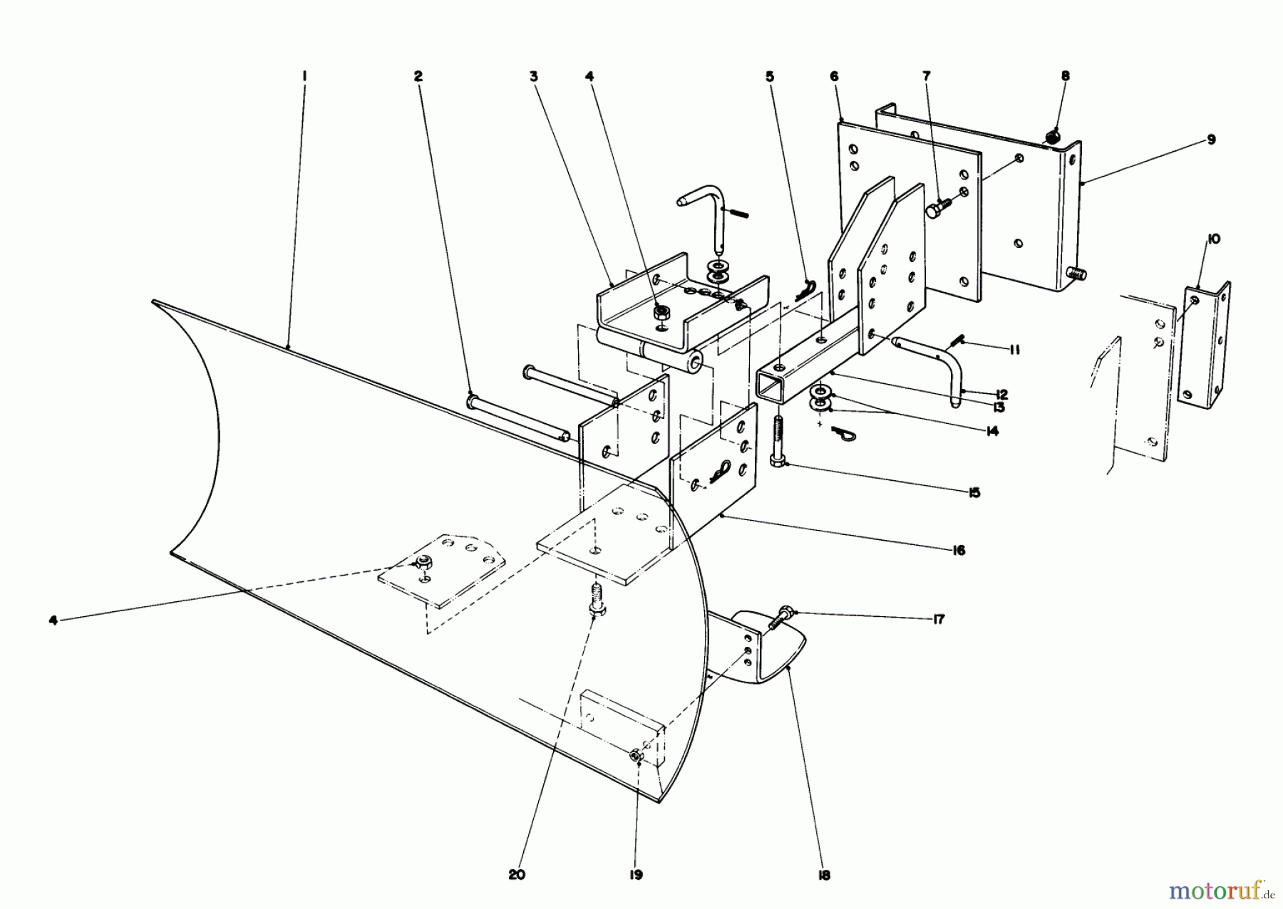 Toro Neu Snow Blowers/Snow Throwers Seite 1 38050 (724) - Toro 724 Snowthrower, 1982 (2000001-2999999) GRADER BLADE ASSEMBLY MODEL 59099