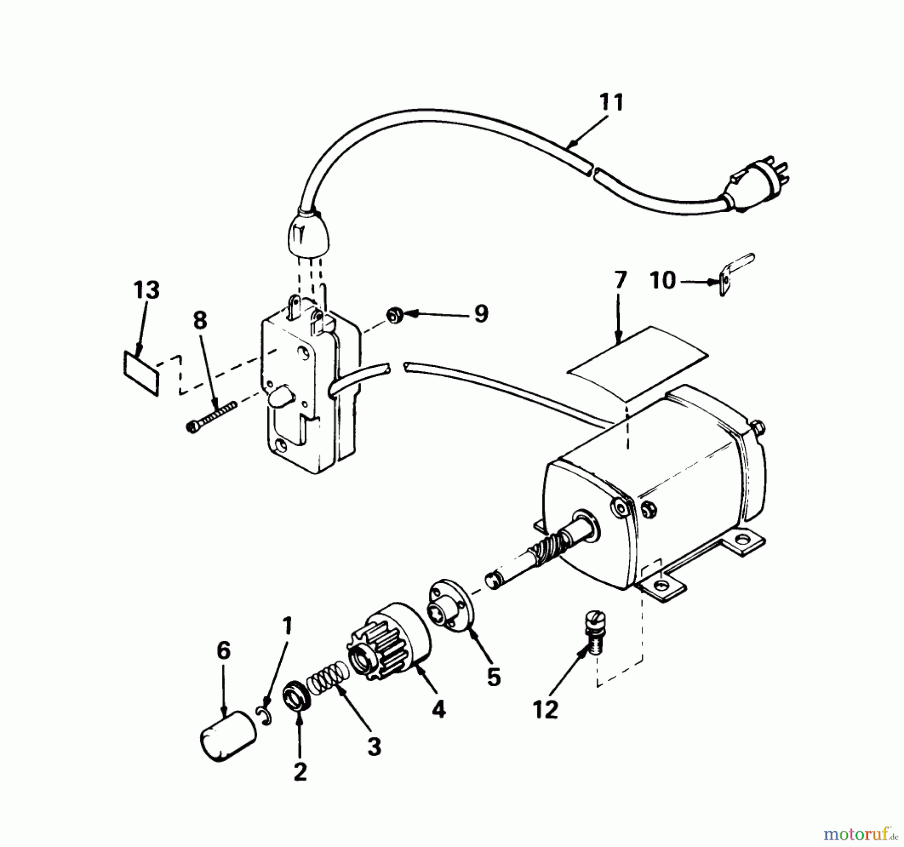 Toro Neu Snow Blowers/Snow Throwers Seite 1 38050 (724) - Toro 724 Snowthrower, 1982 (2000001-2999999) STARTER MOTOR KIT-MODEL 38-7590