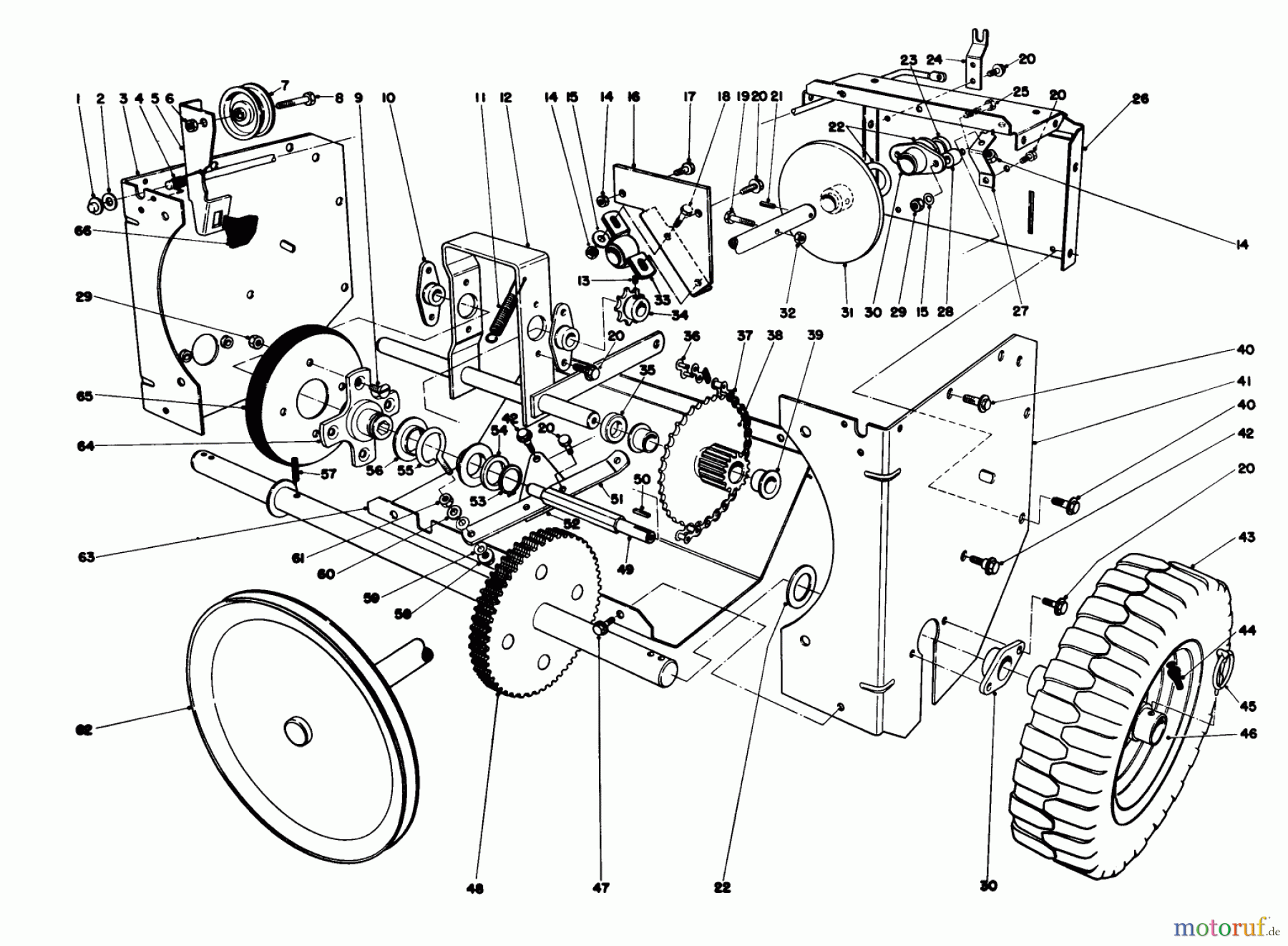 Toro Neu Snow Blowers/Snow Throwers Seite 1 38050 (724) - Toro 724 Snowthrower, 1983 (3000001-3999999) TRACTION ASSEMBLY