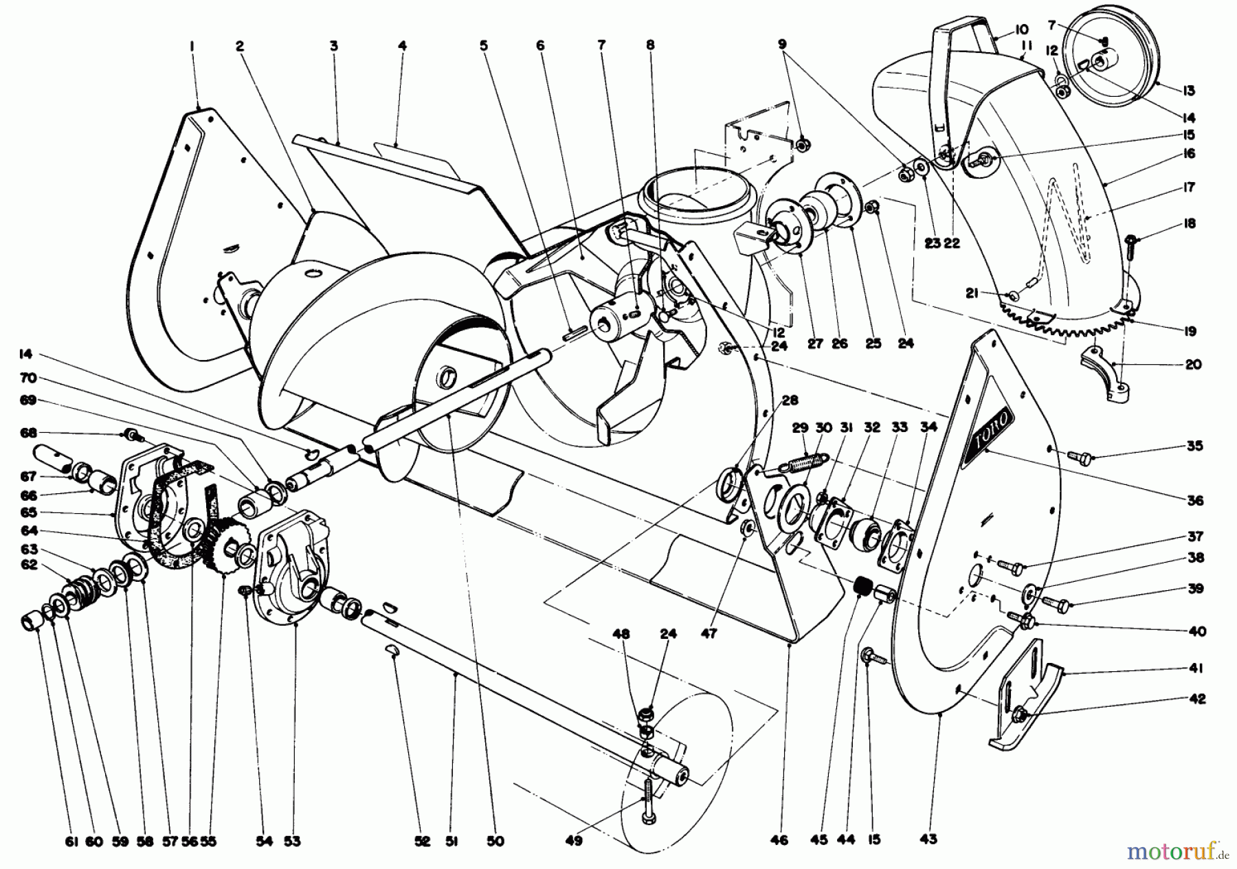 Toro Neu Snow Blowers/Snow Throwers Seite 1 38040 (524) - Toro 524 Snowthrower, 1984 (4000001-4999999) AUGER ASSEMBLY