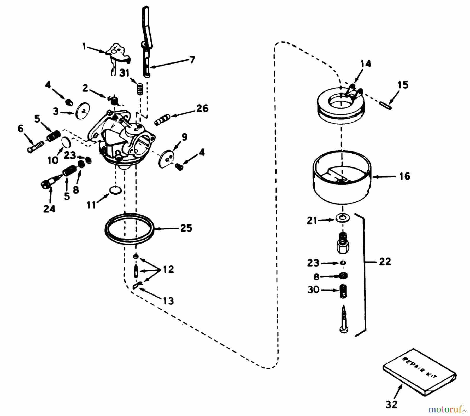 Toro Neu Snow Blowers/Snow Throwers Seite 1 38040 (524) - Toro 524 Snowthrower, 1984 (4000001-4999999) CARBURETOR NO. 631927 (5 H.P. SNOWTHROWER MODEL NO. 38040)
