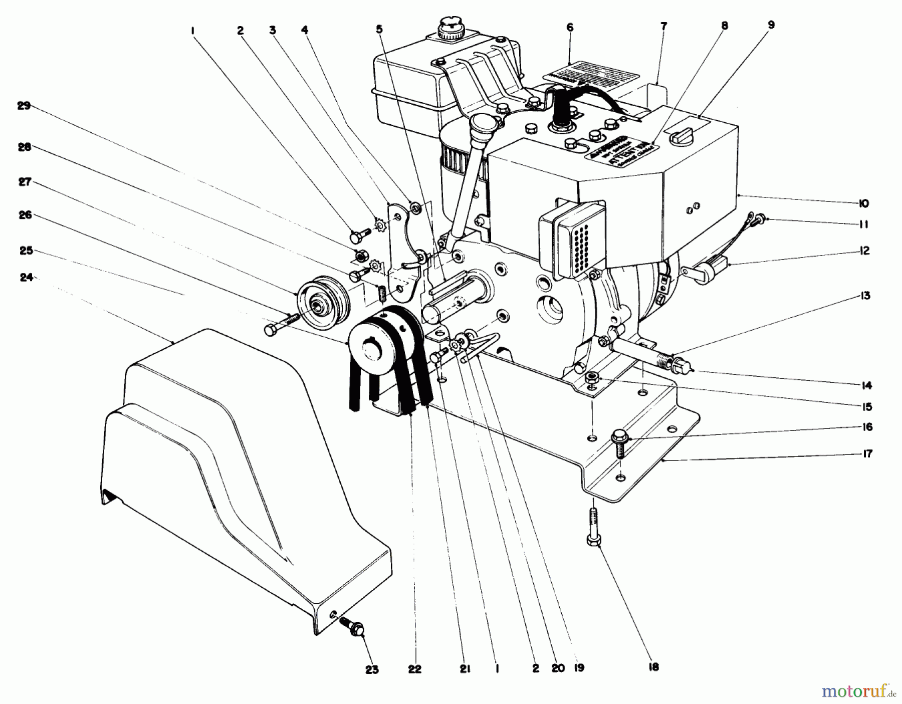 Toro Neu Snow Blowers/Snow Throwers Seite 1 38040 (524) - Toro 524 Snowthrower, 1984 (4000001-4999999) ENGINE ASSEMBLY