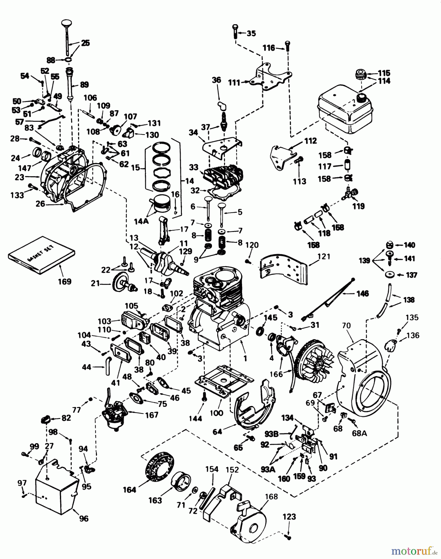  Toro Neu Snow Blowers/Snow Throwers Seite 1 38040 (524) - Toro 524 Snowthrower, 1984 (4000001-4999999) ENGINE, TECUMSEH MODEL NO. H50-06440M (5 H.P. SNOWTHROWER MODEL NO-65440)