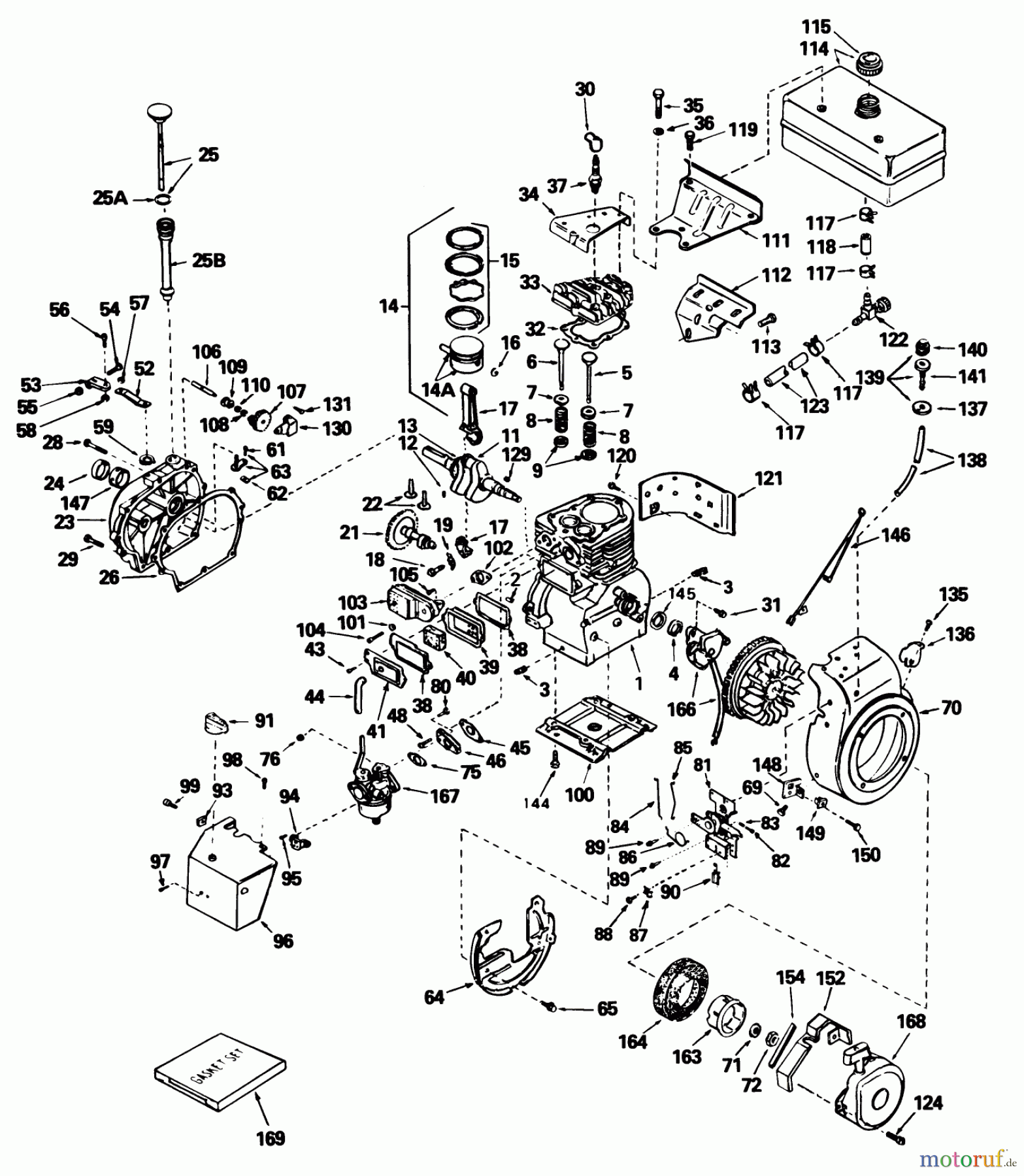Toro Neu Snow Blowers/Snow Throwers Seite 1 38040 (524) - Toro 524 Snowthrower, 1984 (4000001-4999999) ENGINE, TECUMSEH MODEL NO. H70-130176F (7 H.P. SNOWTHROWER MODEL NO. 38050)