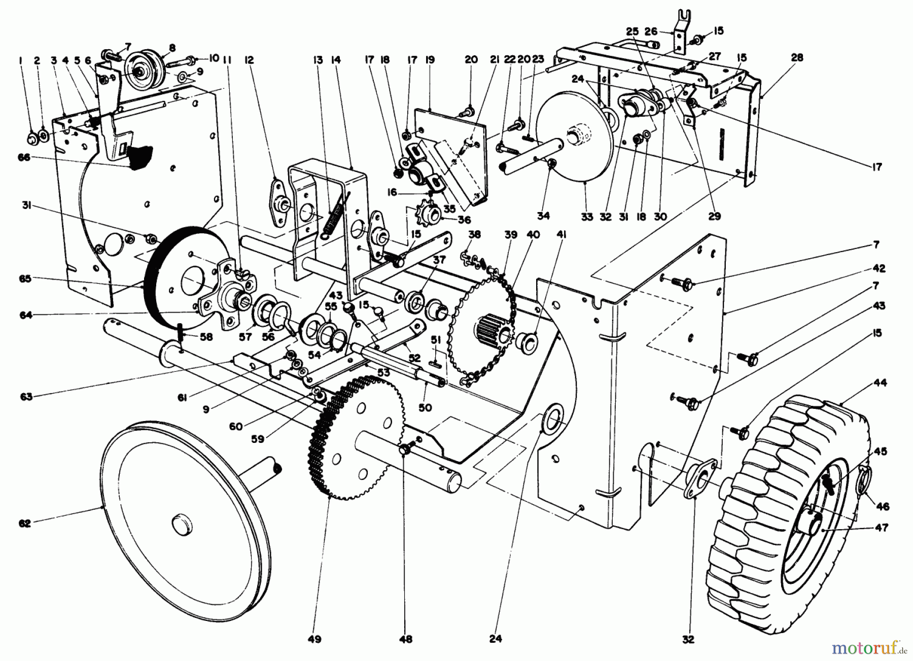Toro Neu Snow Blowers/Snow Throwers Seite 1 38040 (524) - Toro 524 Snowthrower, 1984 (4000001-4999999) TRACTION ASSEMBLY