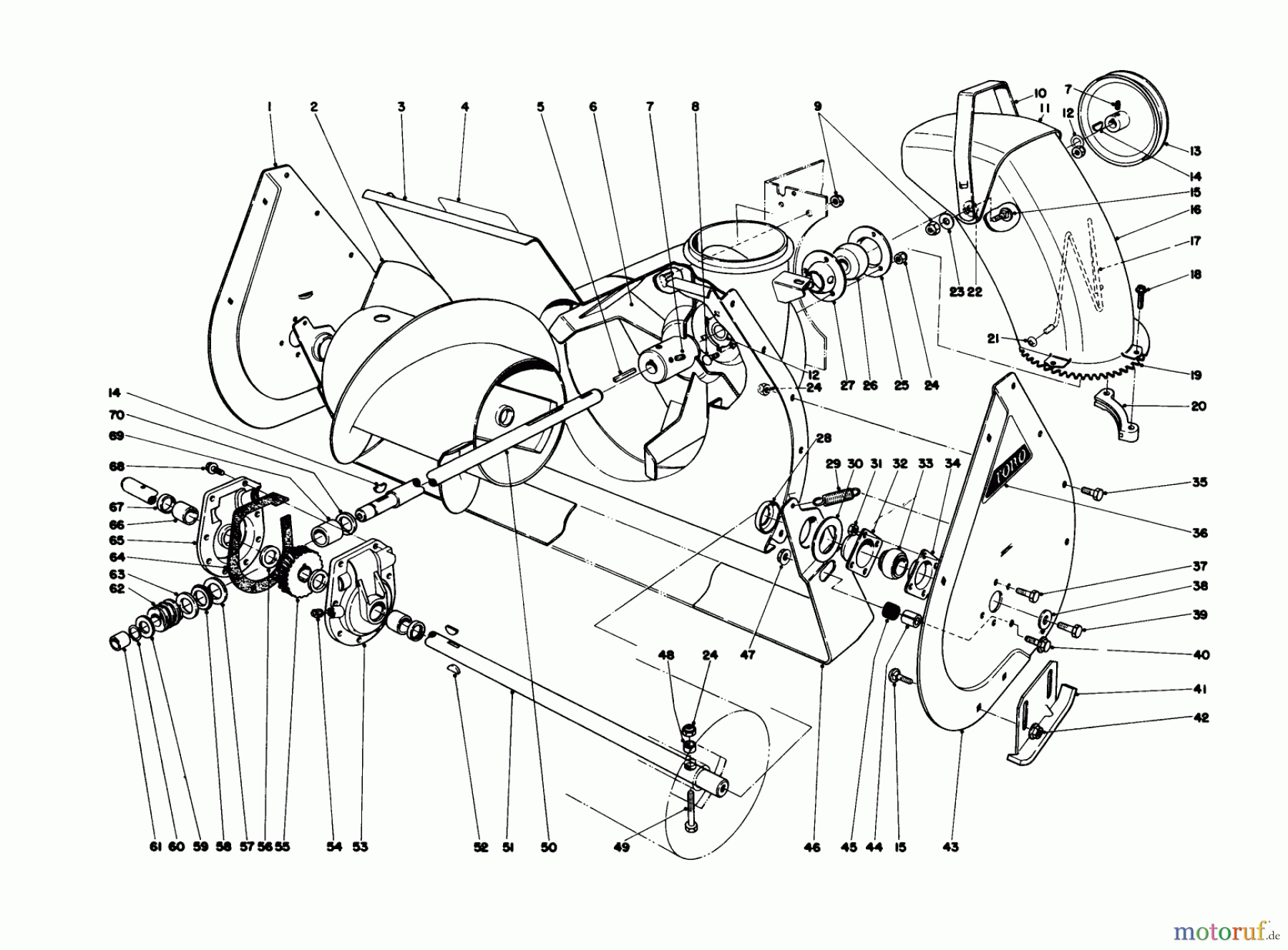 Toro Neu Snow Blowers/Snow Throwers Seite 1 38040 (524) - Toro 524 Snowthrower, 1985 (5000001-5999999) AUGER ASSEMBLY
