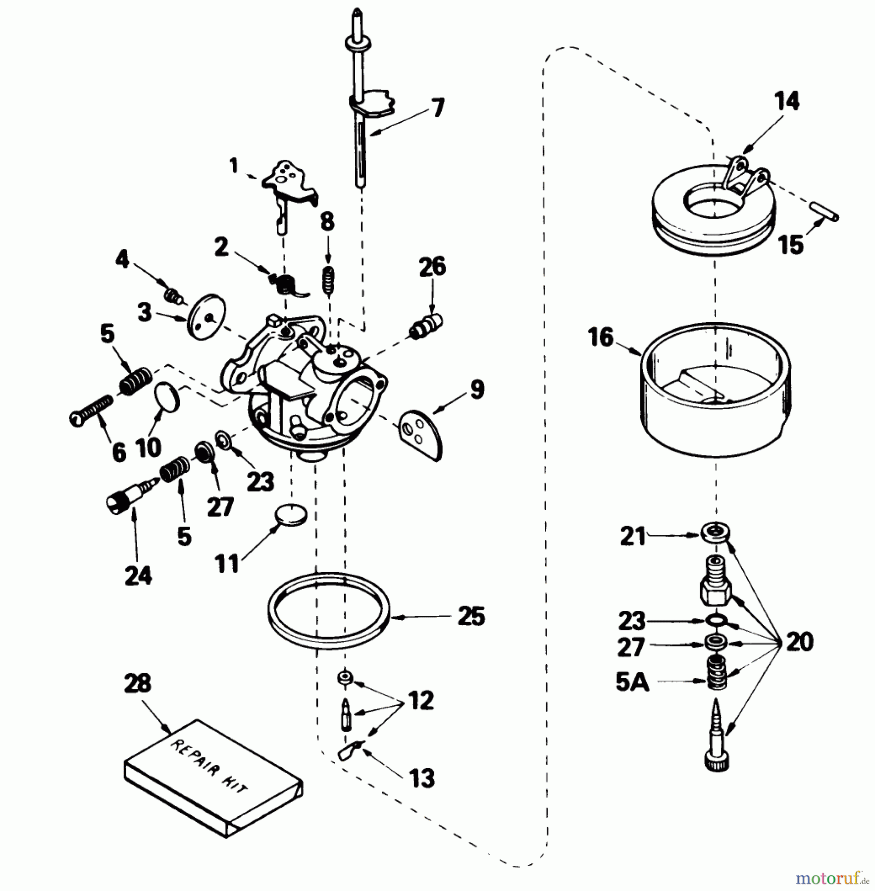 Toro Neu Snow Blowers/Snow Throwers Seite 1 38040 (524) - Toro 524 Snowthrower, 1985 (5000001-5999999) CARBURETOR NO. 632371 (7 H.P. SNOWTHROWER MODEL NO. 38050)