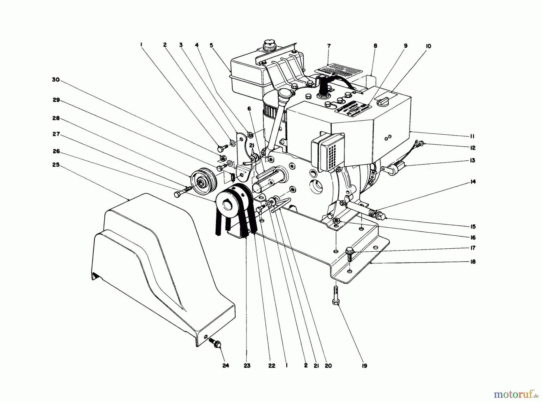  Toro Neu Snow Blowers/Snow Throwers Seite 1 38040 (524) - Toro 524 Snowthrower, 1985 (5000001-5999999) ENGINE ASSEMBLY