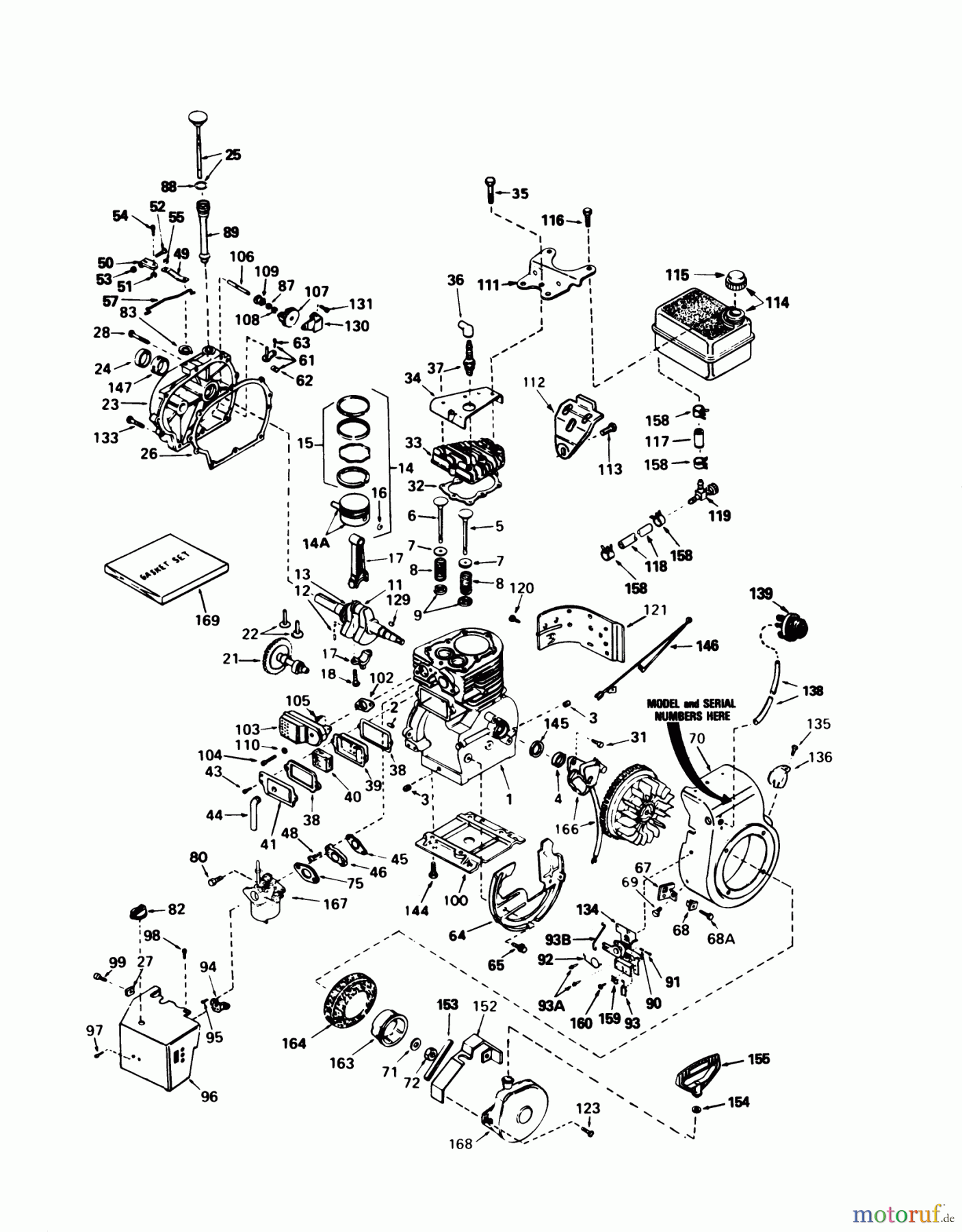 Toro Neu Snow Blowers/Snow Throwers Seite 1 38040 (524) - Toro 524 Snowthrower, 1985 (5000001-5999999) ENGINE, TECUMSEH MODEL NO. H50-65498R (5 H.P. SNOWTHROWER MODEL NO. 38040)