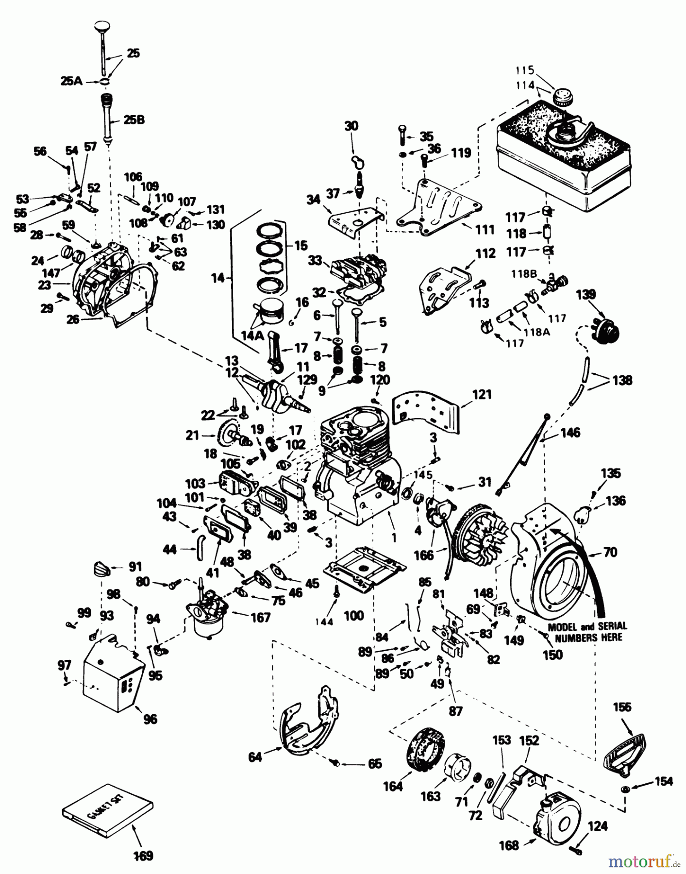 Toro Neu Snow Blowers/Snow Throwers Seite 1 38040 (524) - Toro 524 Snowthrower, 1985 (5000001-5999999) ENGINE, TECUMSEH MODEL NO. H70-130257J (7 H.P. SNOWTHROWER MODEL NO. 38050)