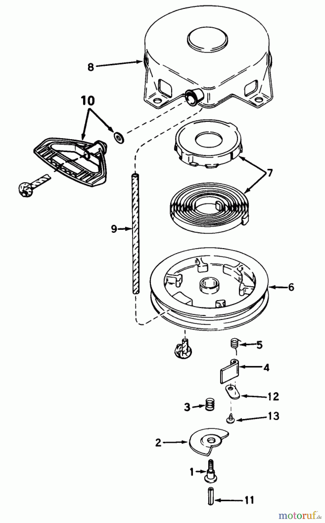 Toro Neu Snow Blowers/Snow Throwers Seite 1 38040 (524) - Toro 524 Snowthrower, 1985 (5000001-5999999) REWIND STARTER NO. 590576 (5 AND 7 H.P. SNOWTHROWER MODEL NOS. 38040 AND 38050)